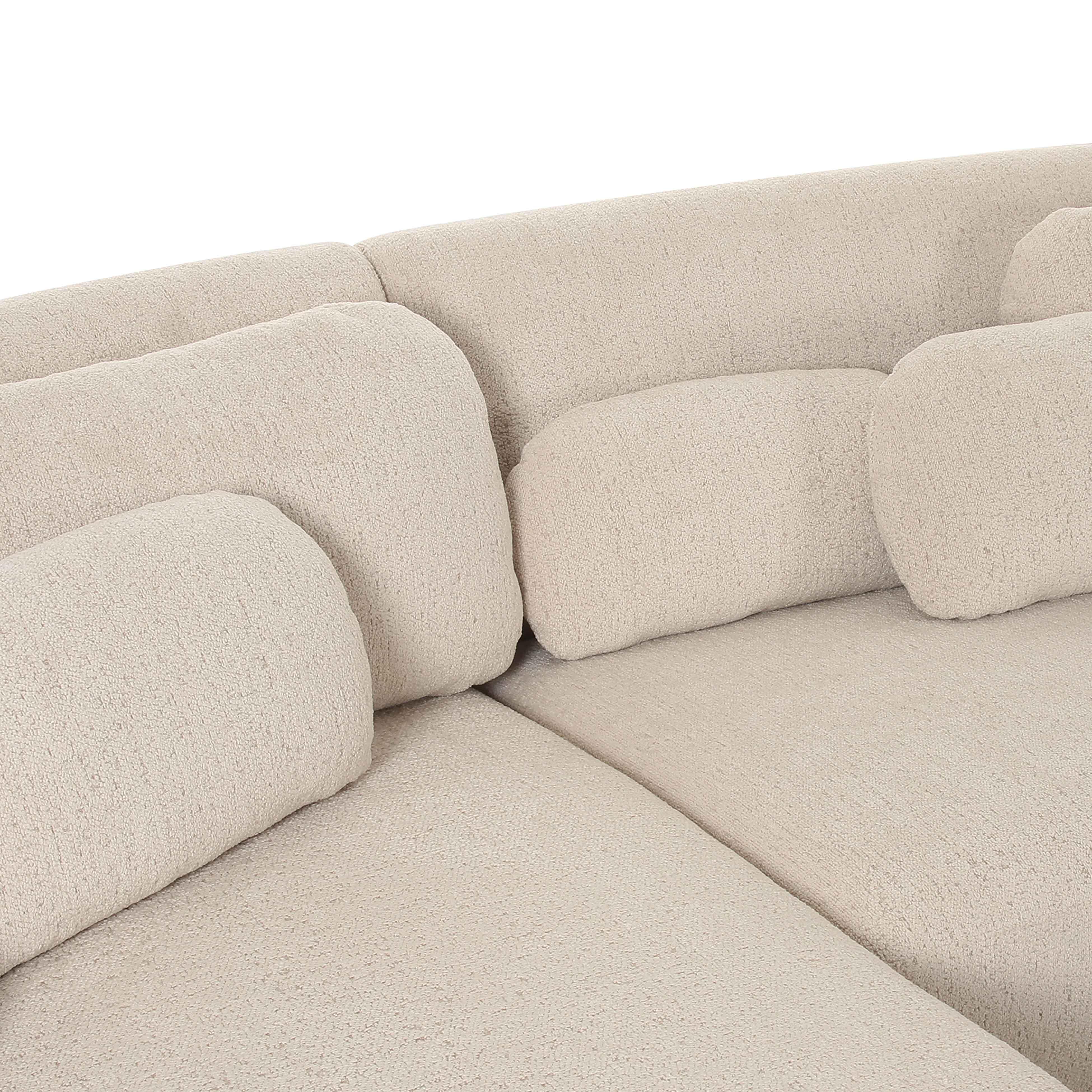 Misty Cream Boucle Sectional - LAF