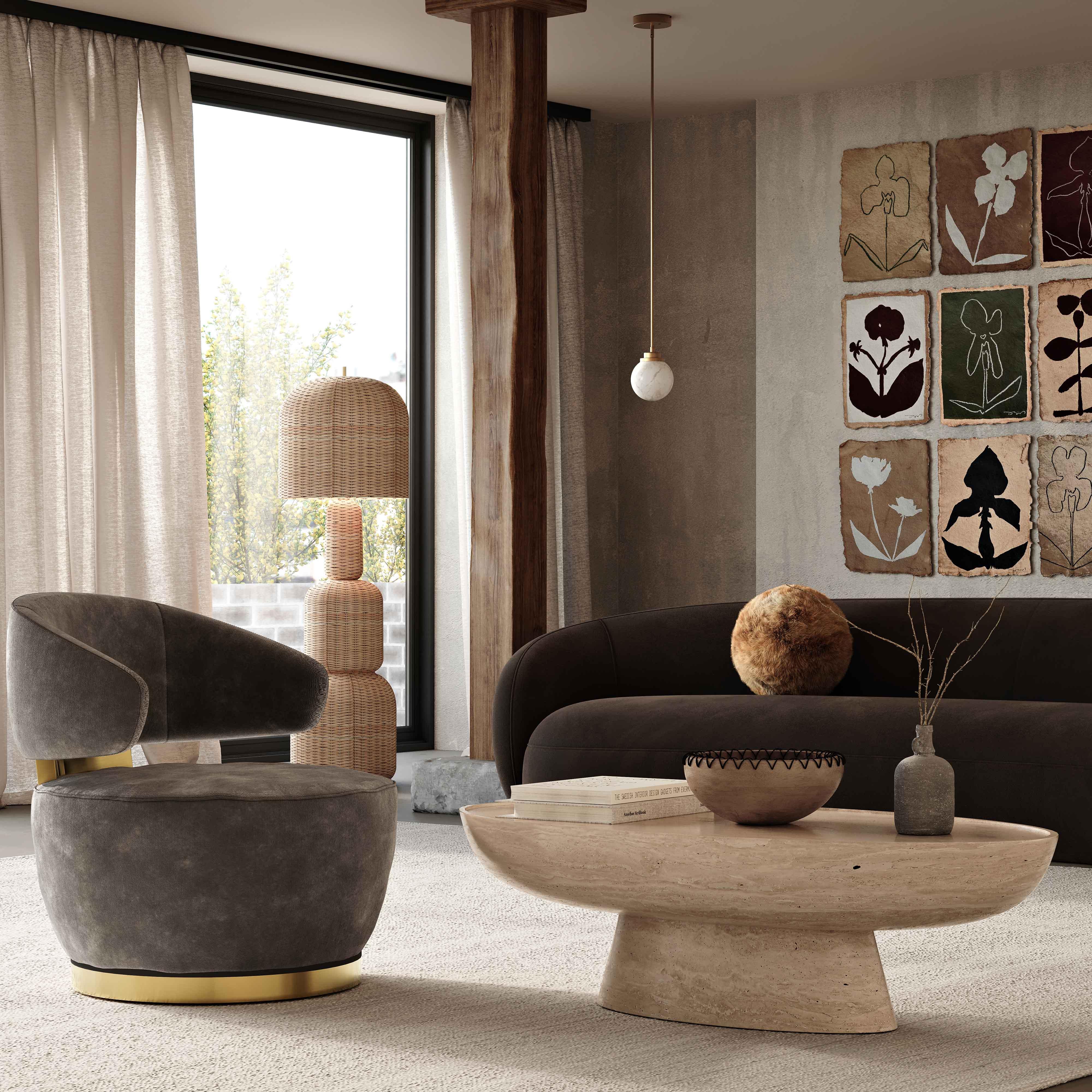 Kendall Chocolate Brown Velvet Sofa