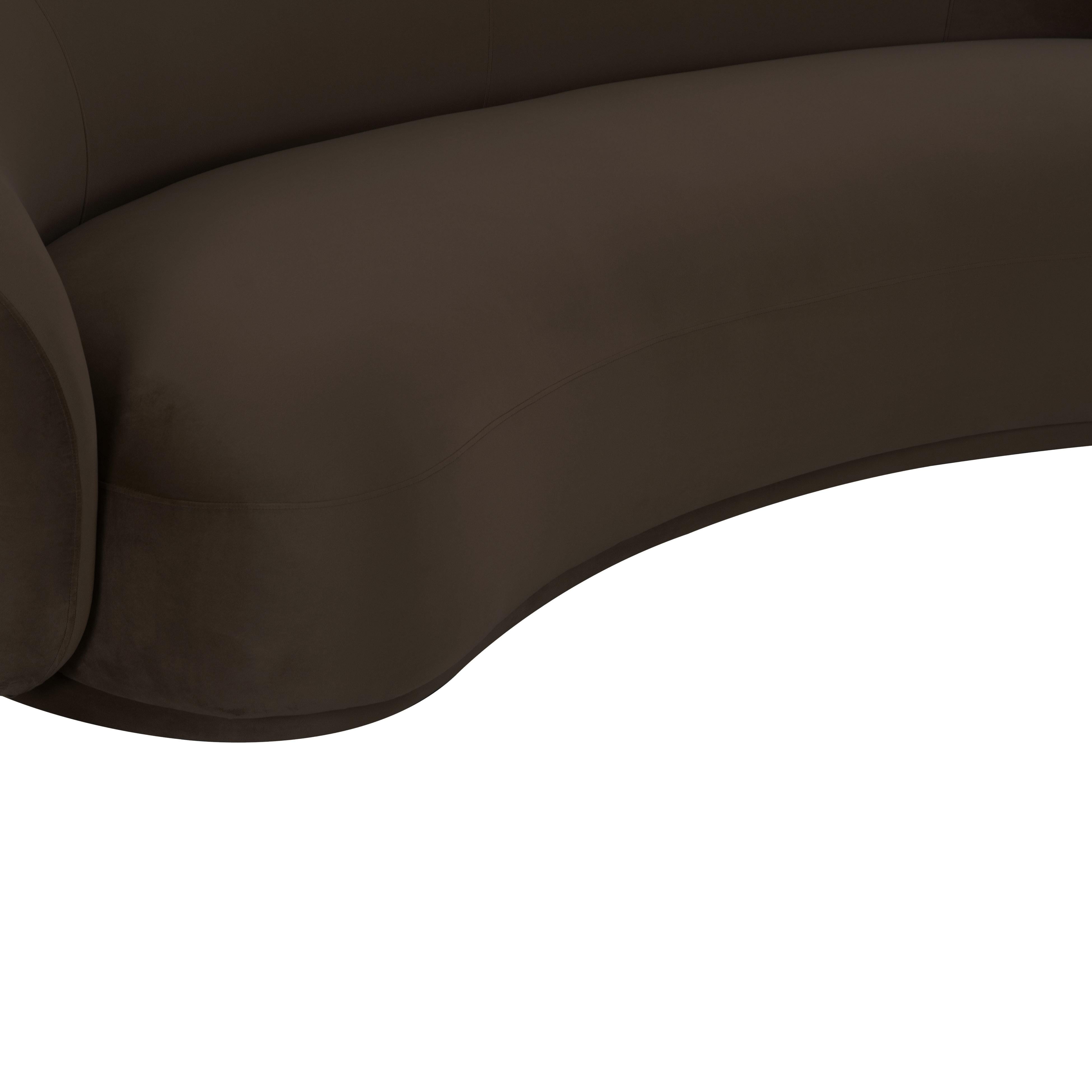 Kendall Chocolate Brown Velvet Sofa