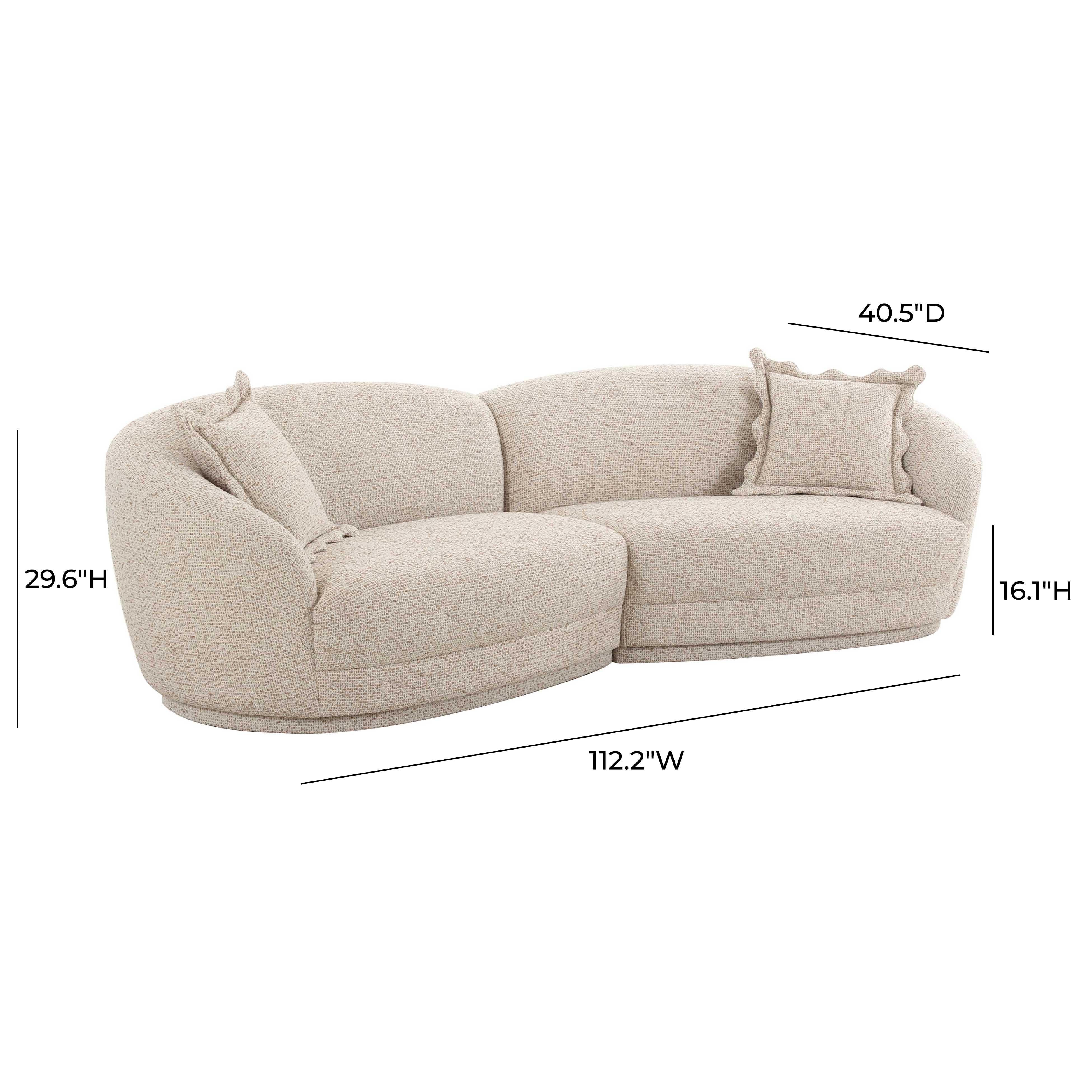 Marion Two-Tone Textured Boucle Sectional