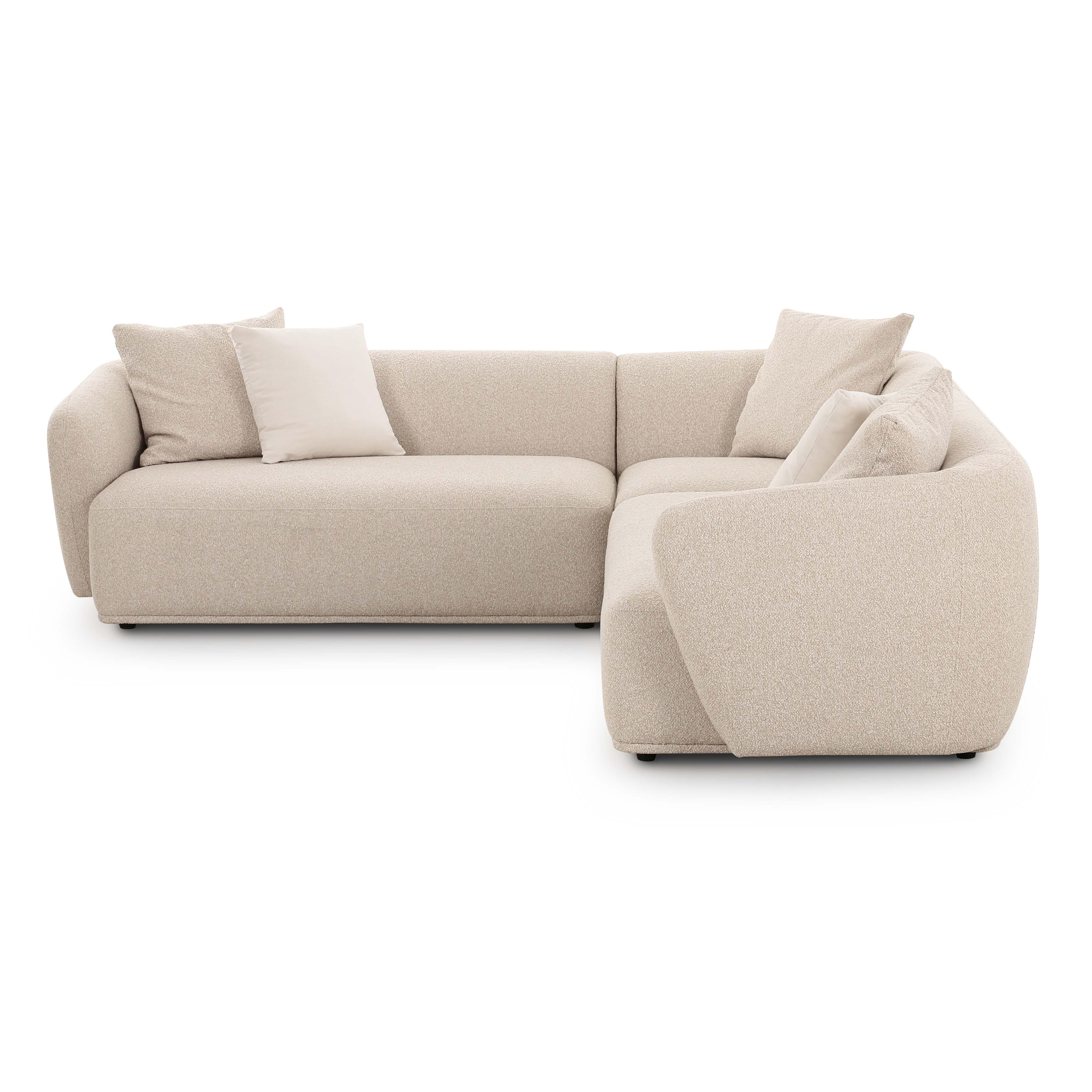 Sylvie Cream Boucle 3-Piece Sectional