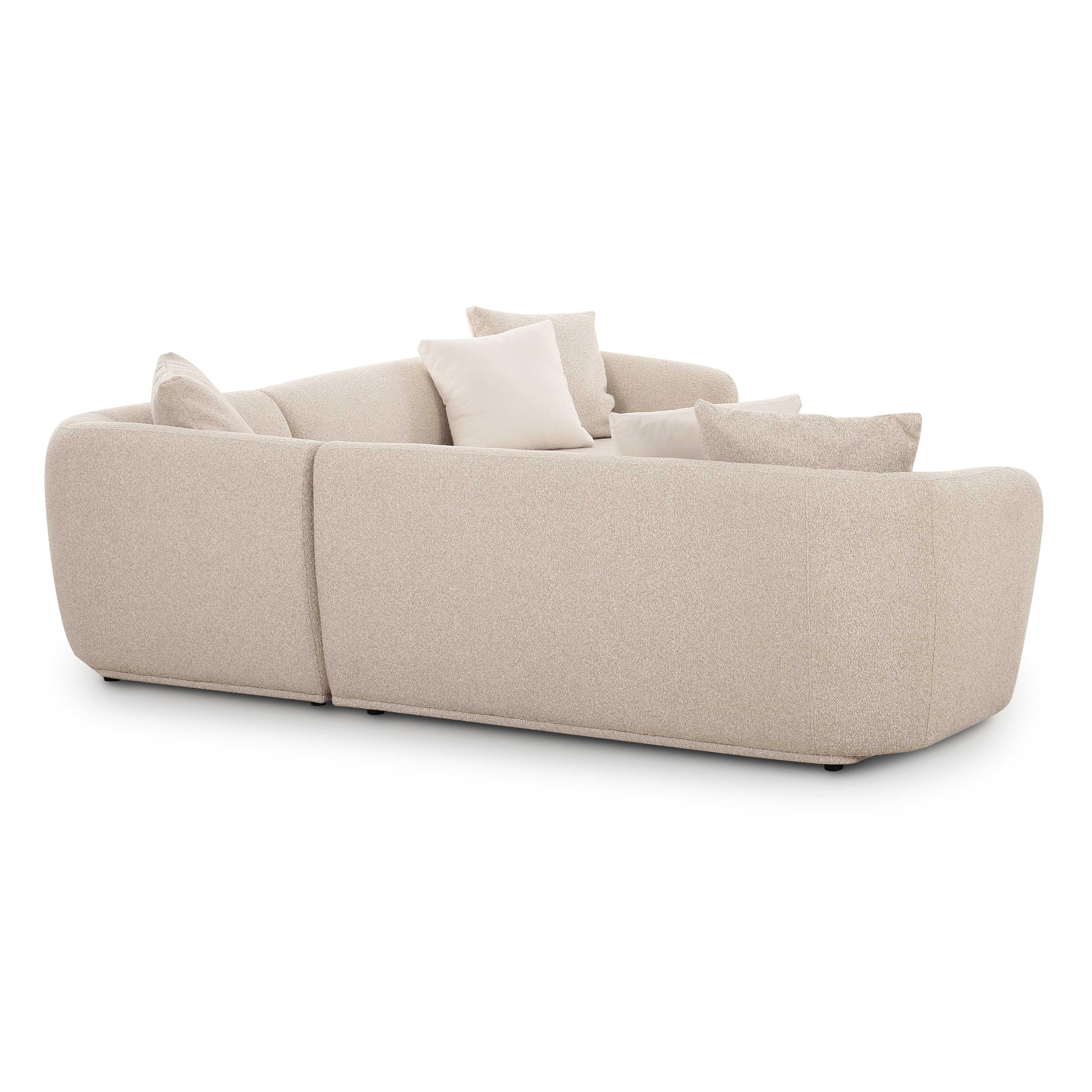 Sylvie Cream Boucle 3-Piece Sectional