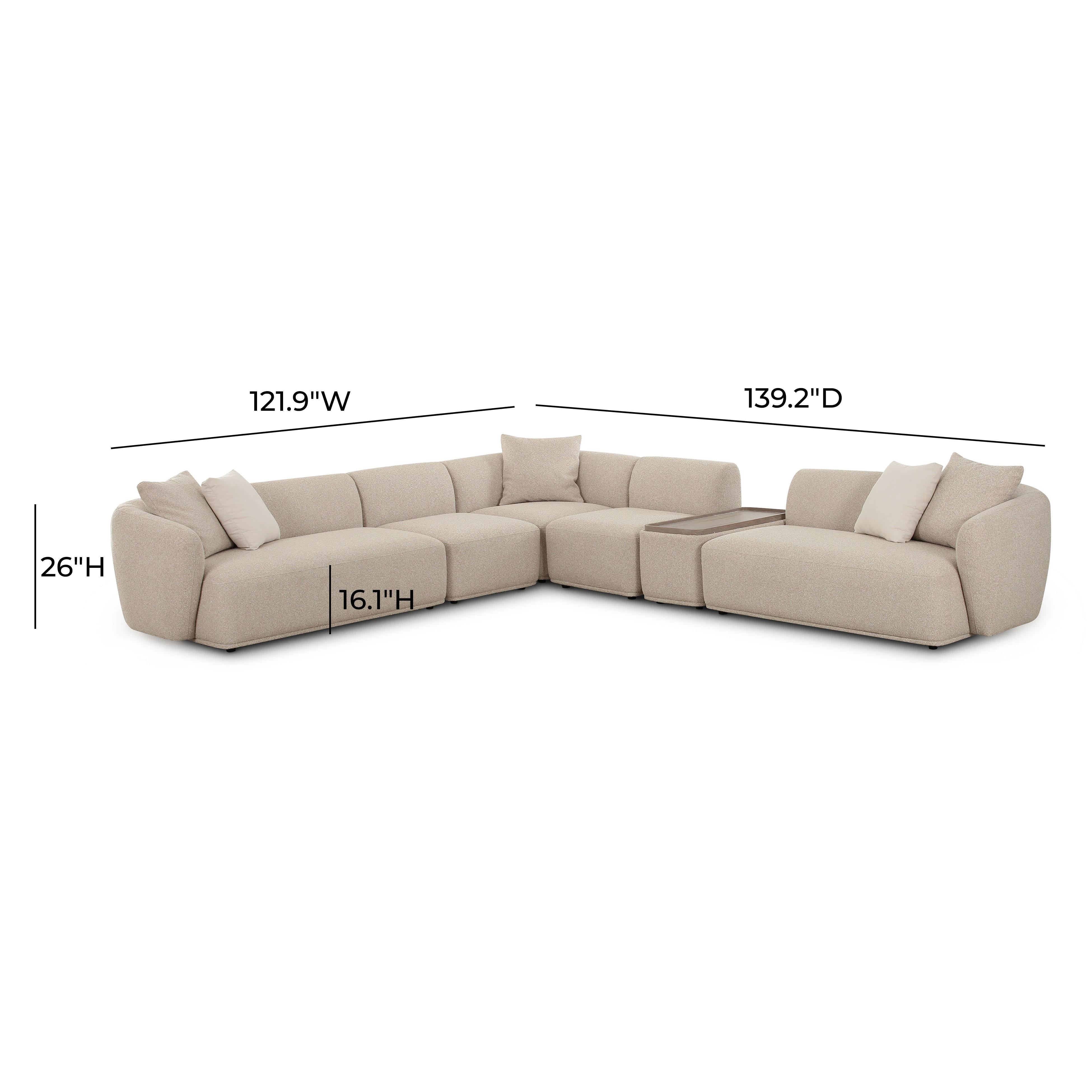 Sylvie Cream Boucle 6-Piece Large Sectional