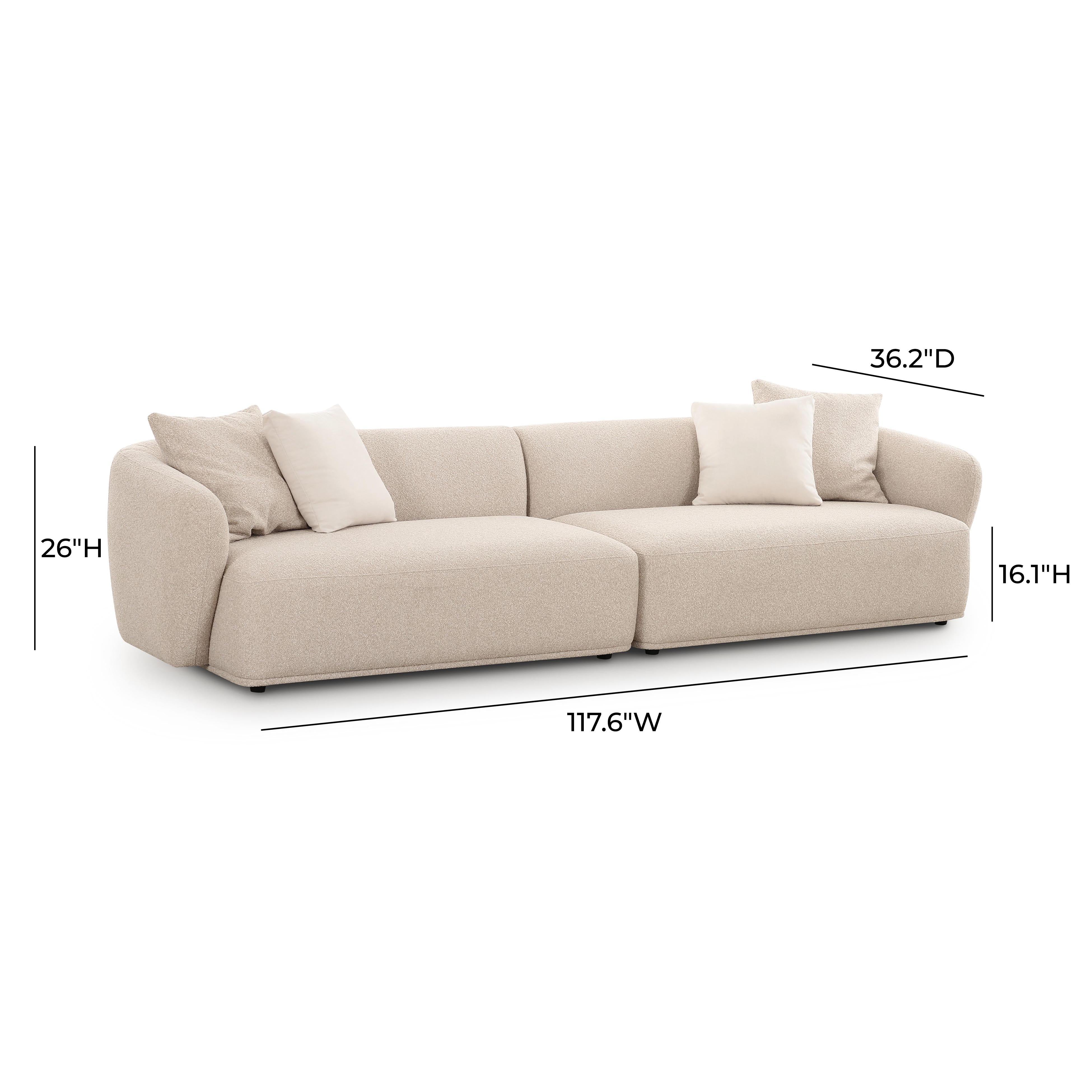 Sylvie Cream Boucle 4-Seater Sofa