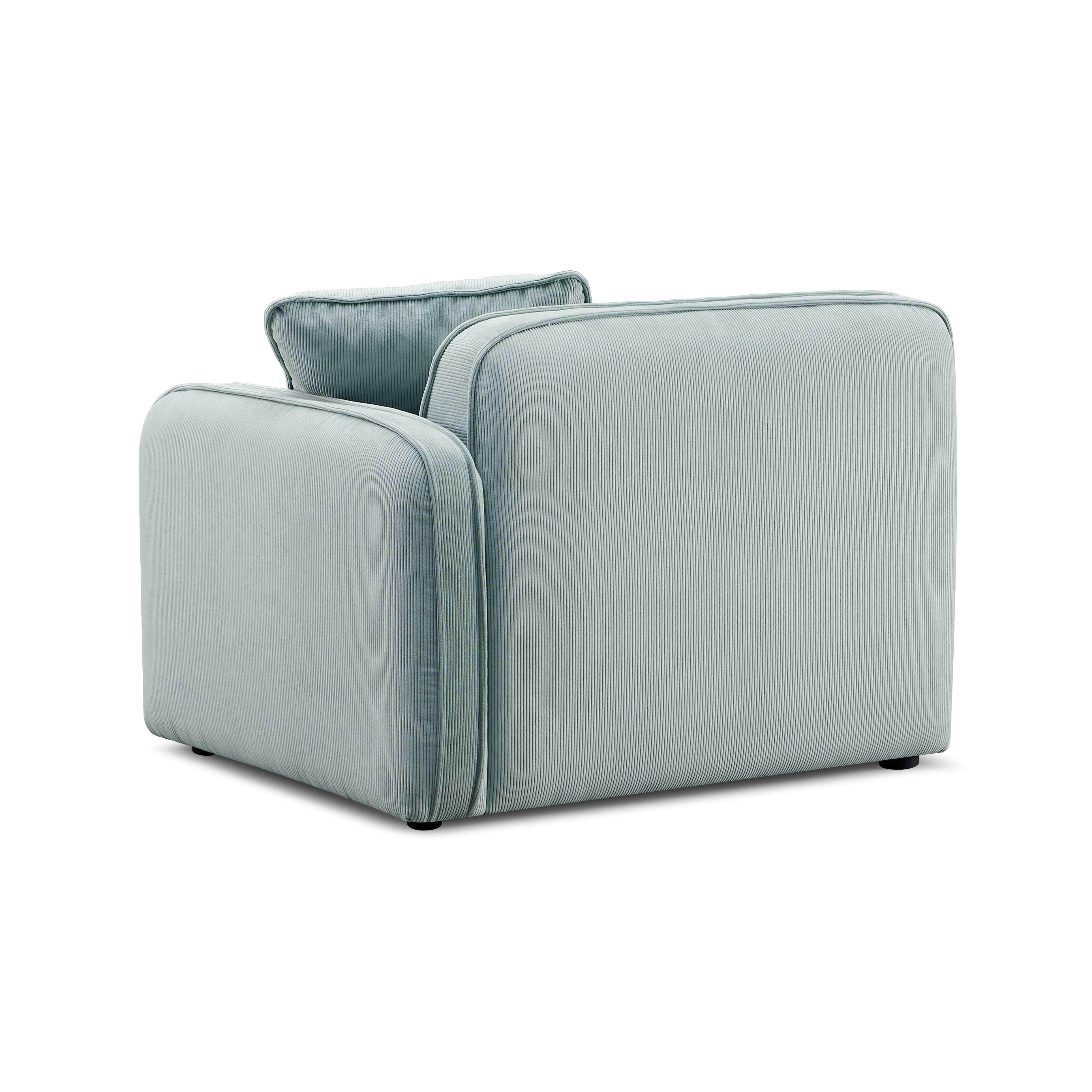 Travie Sea Foam Performance Corduroy Velvet RAF Corner Chair