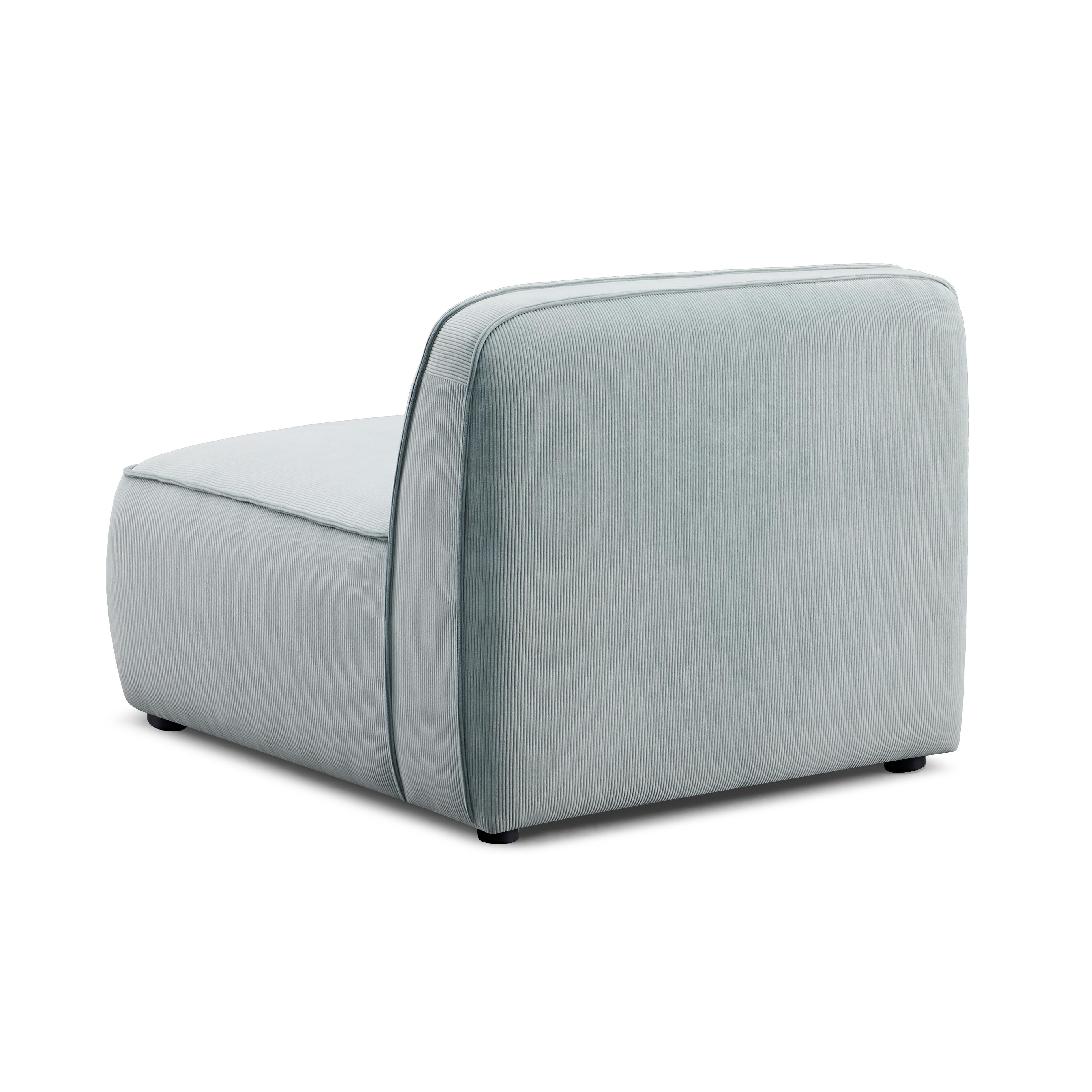 Travie Sea Foam Performance Corduroy Velvet Armless Chair