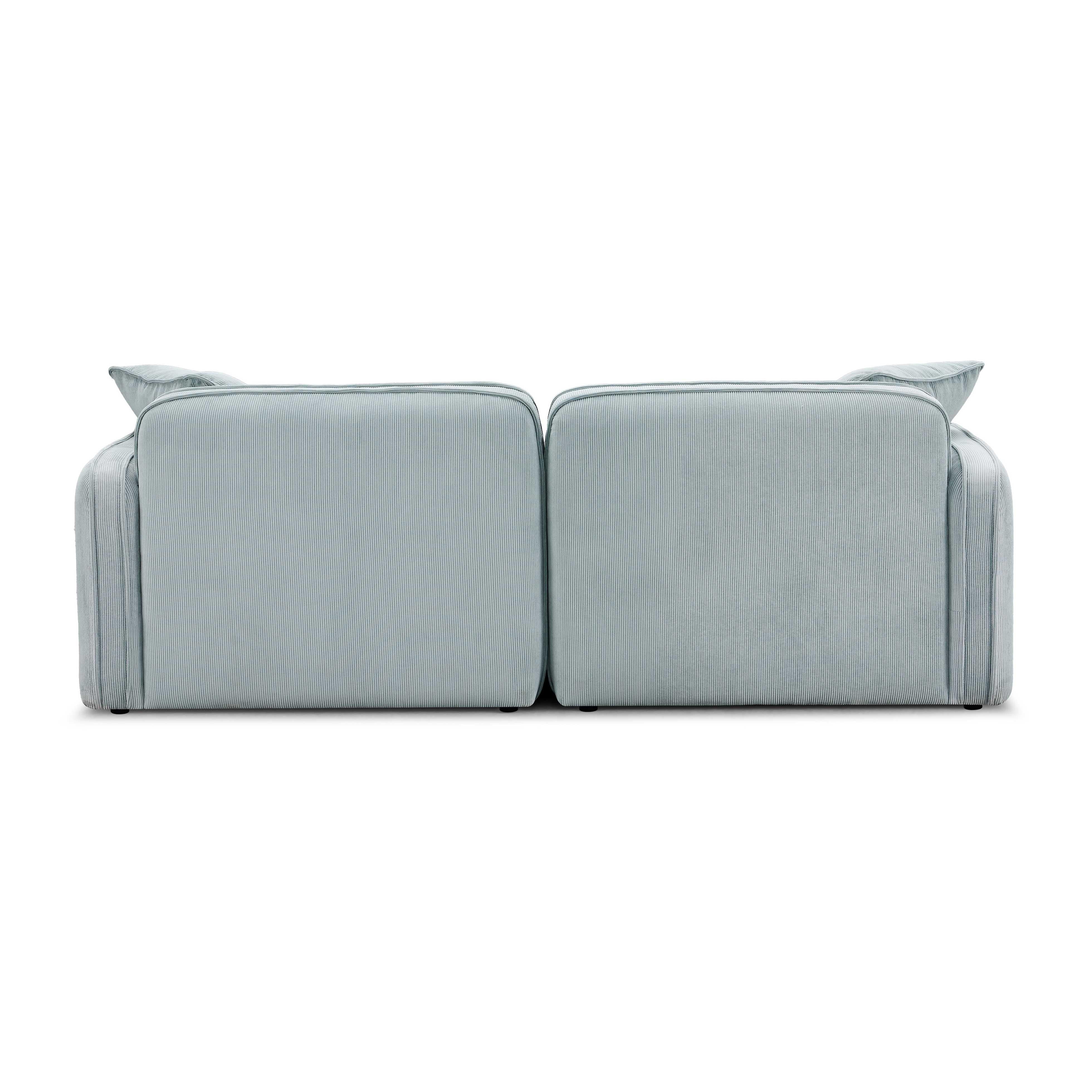 Travie Sea Foam Performance Corduroy Velvet Modular Loveseat