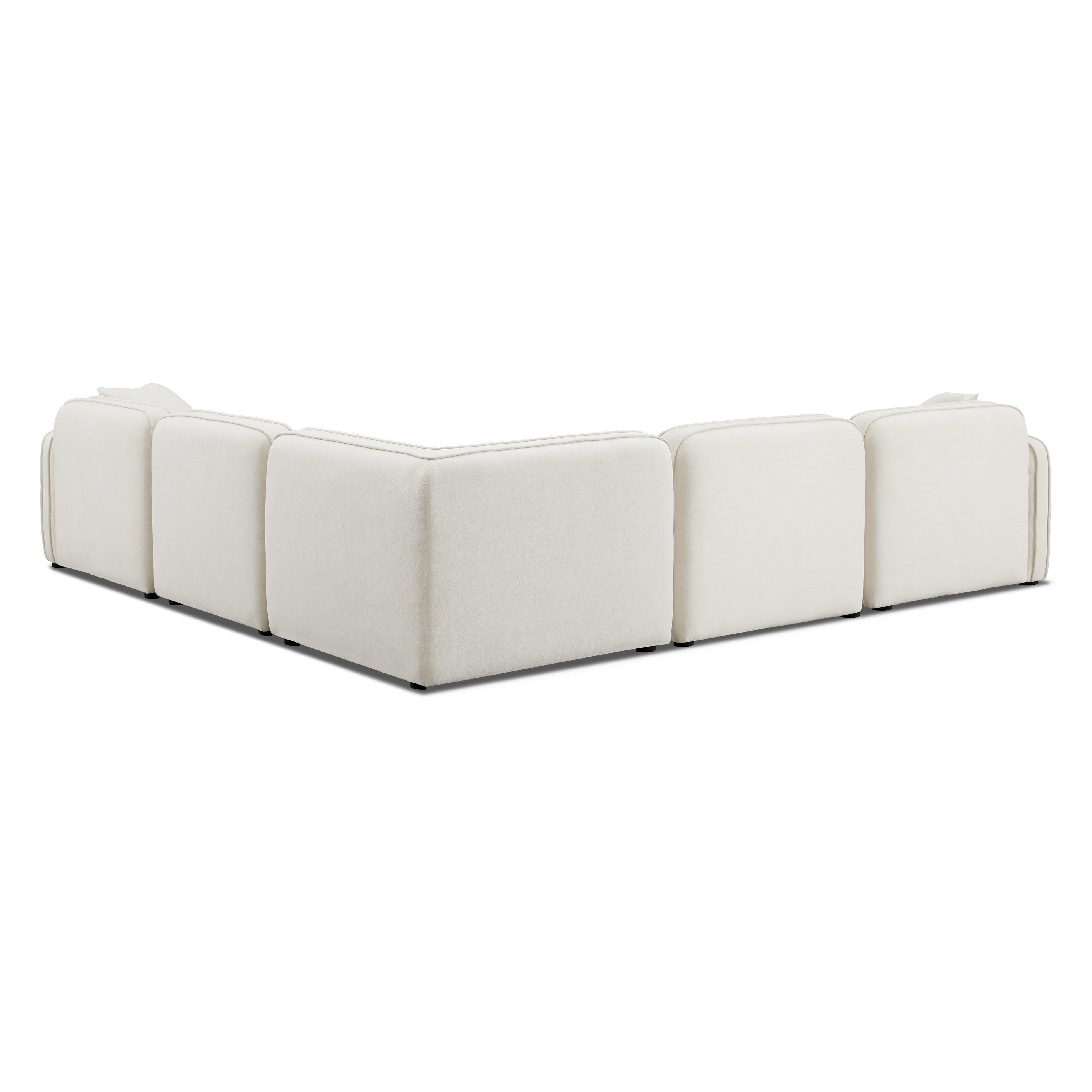 Travie Sand Upcycled Linen Modular L-Sectional