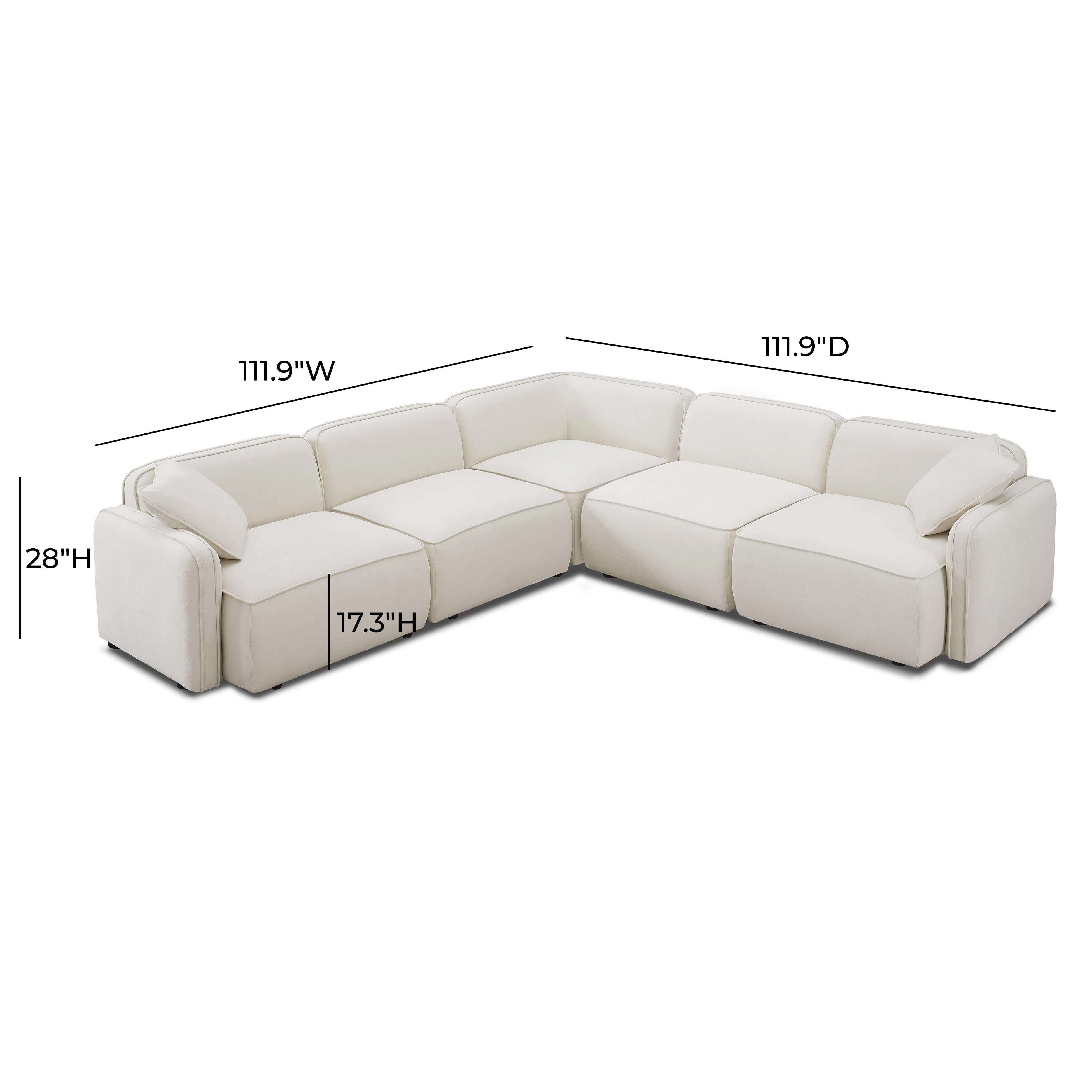 Travie Sand Upcycled Linen Modular L-Sectional