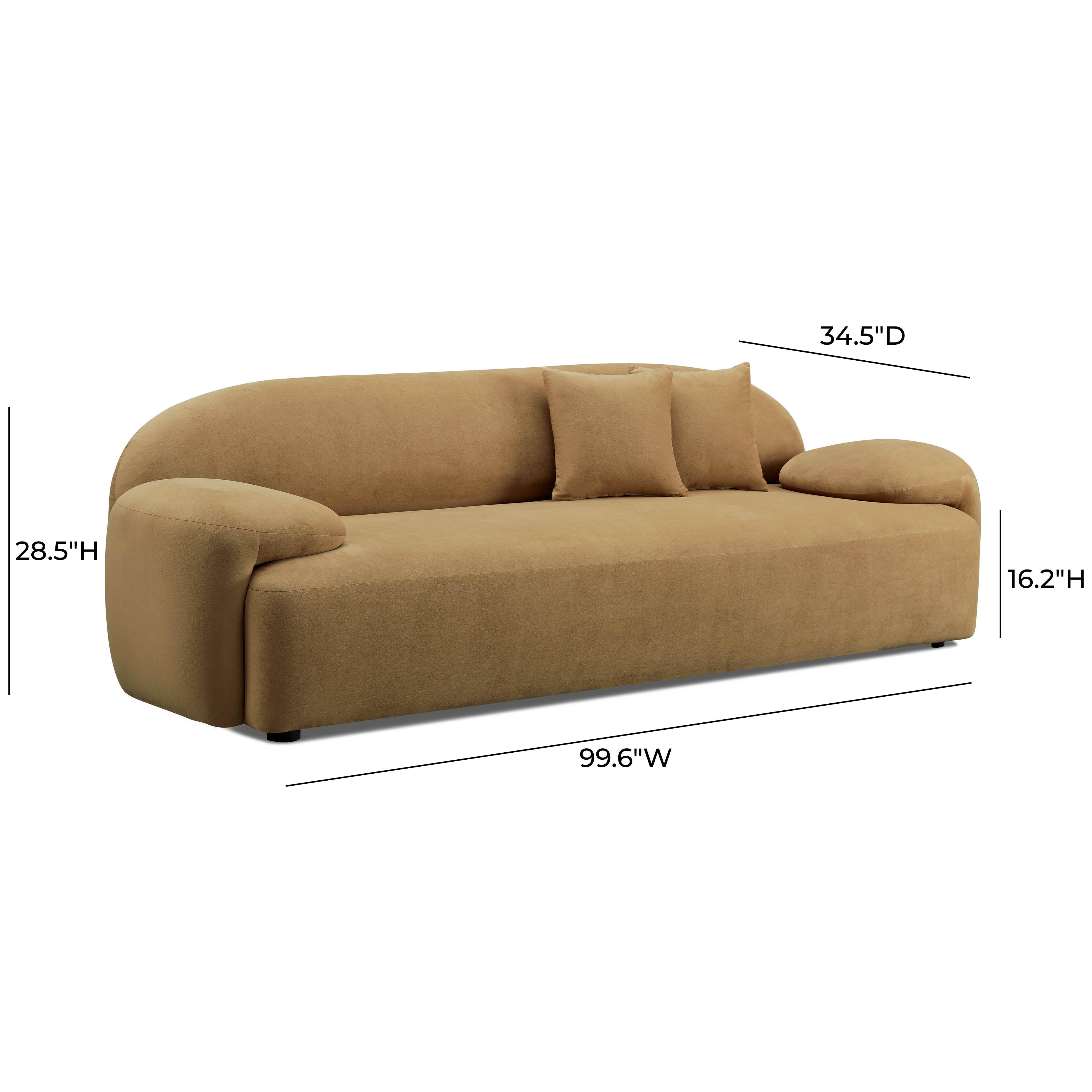 Allegra Cafe Au Lait Performance Velvet Sofa