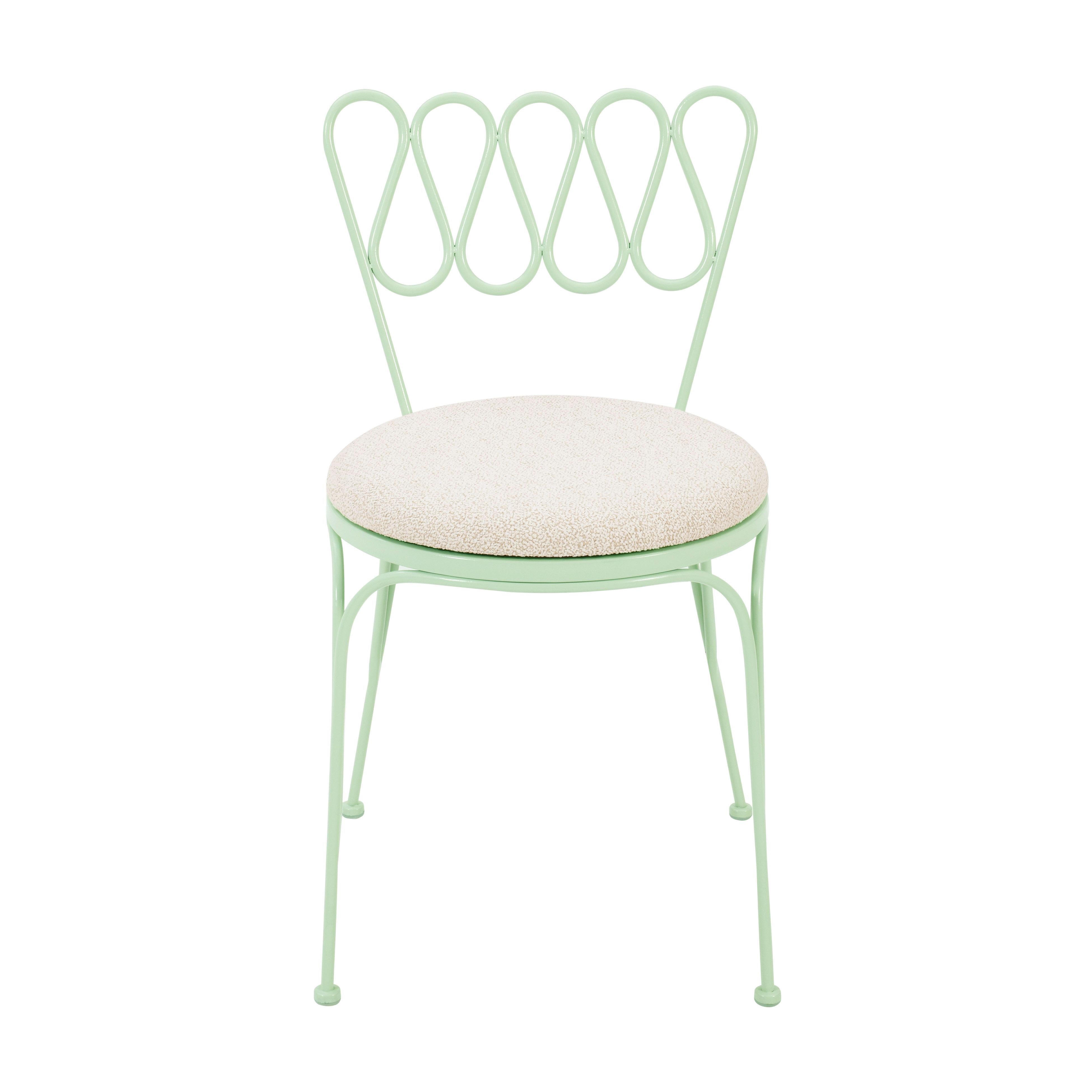 Erica Mint Green Wrought Iron Outdoor Chair