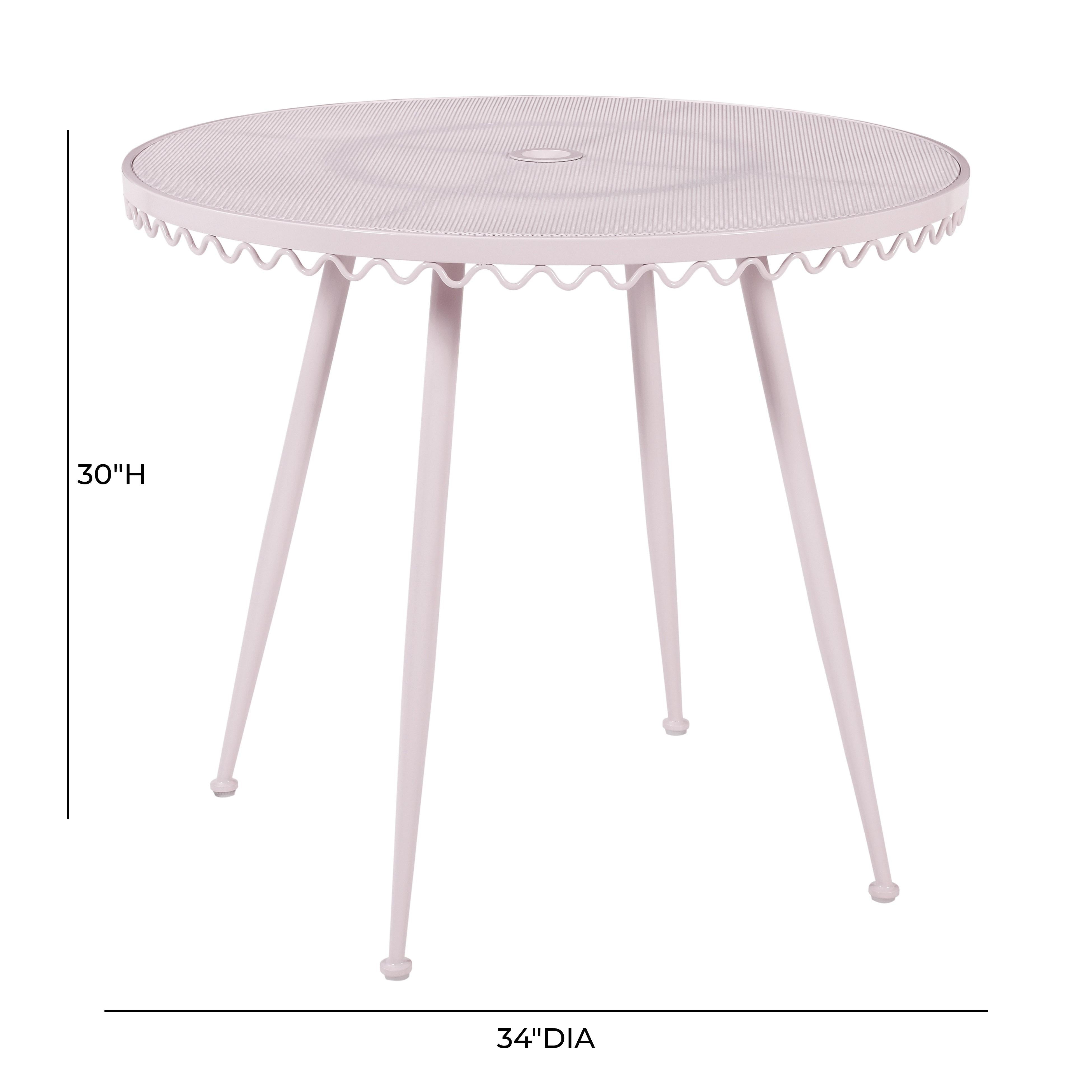 Erica Pink Wrought Iron Outdoor Cafe Table