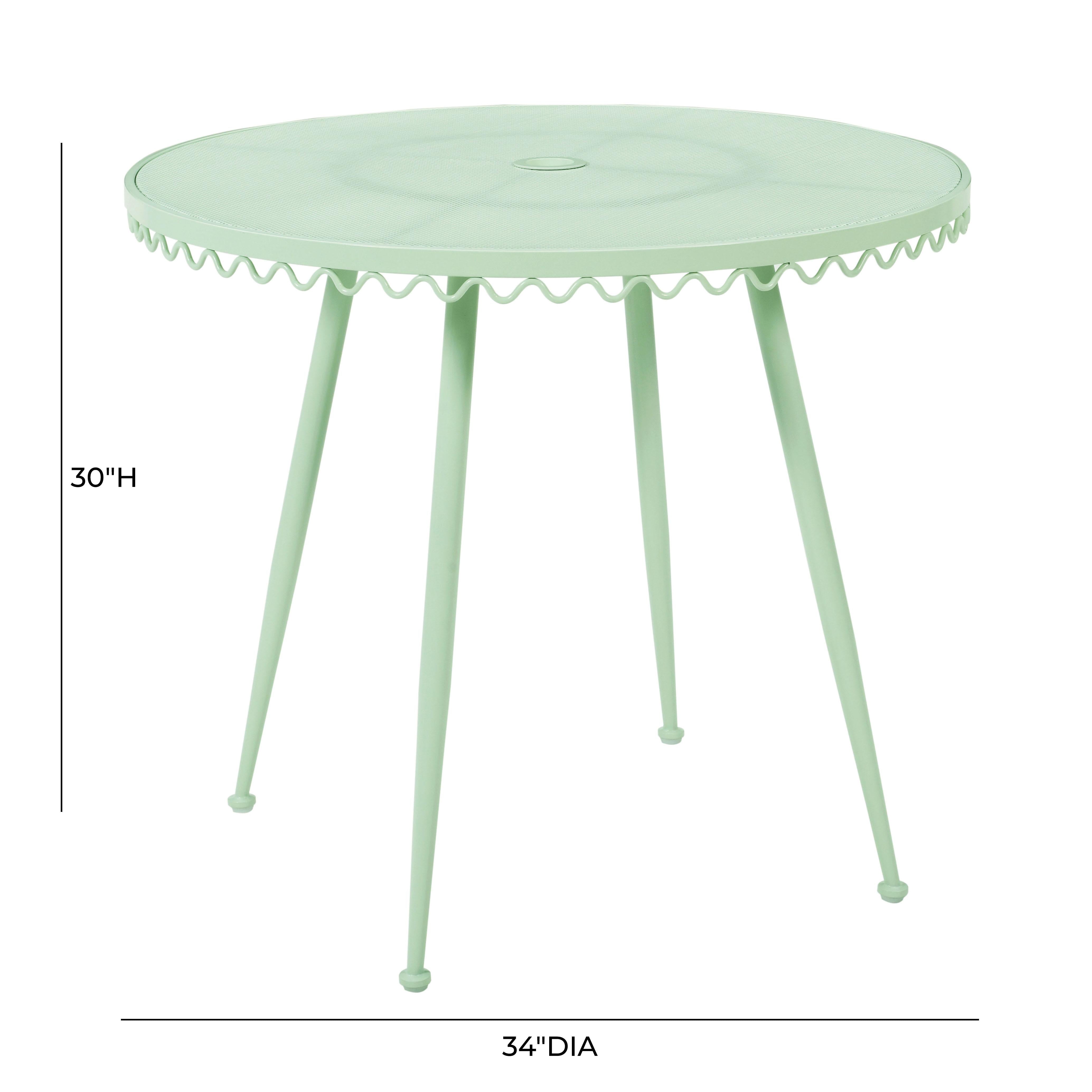 Erica Mint Green Wrought Iron Outdoor Cafe Table
