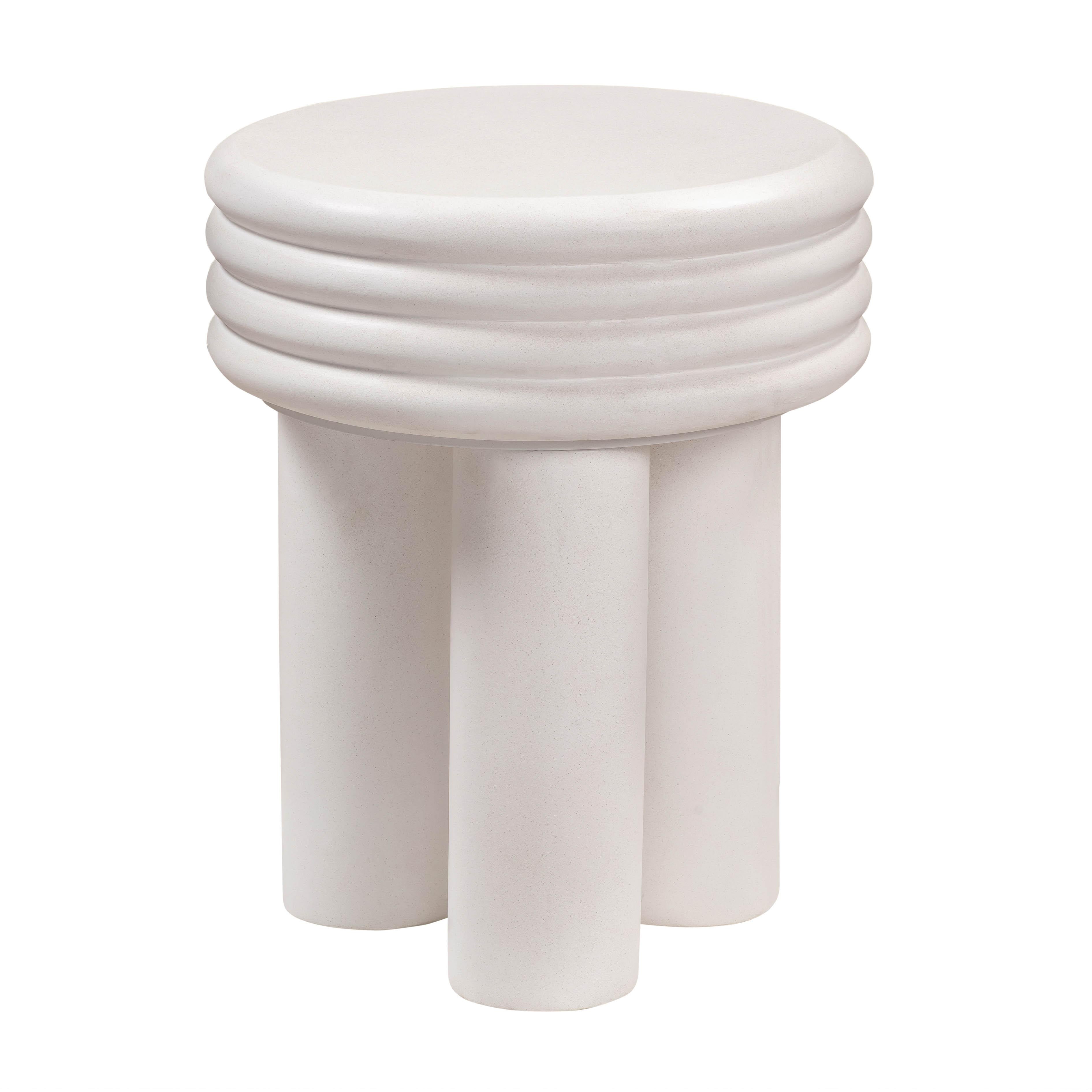 Delta Ivory Concrete Side Table - UK