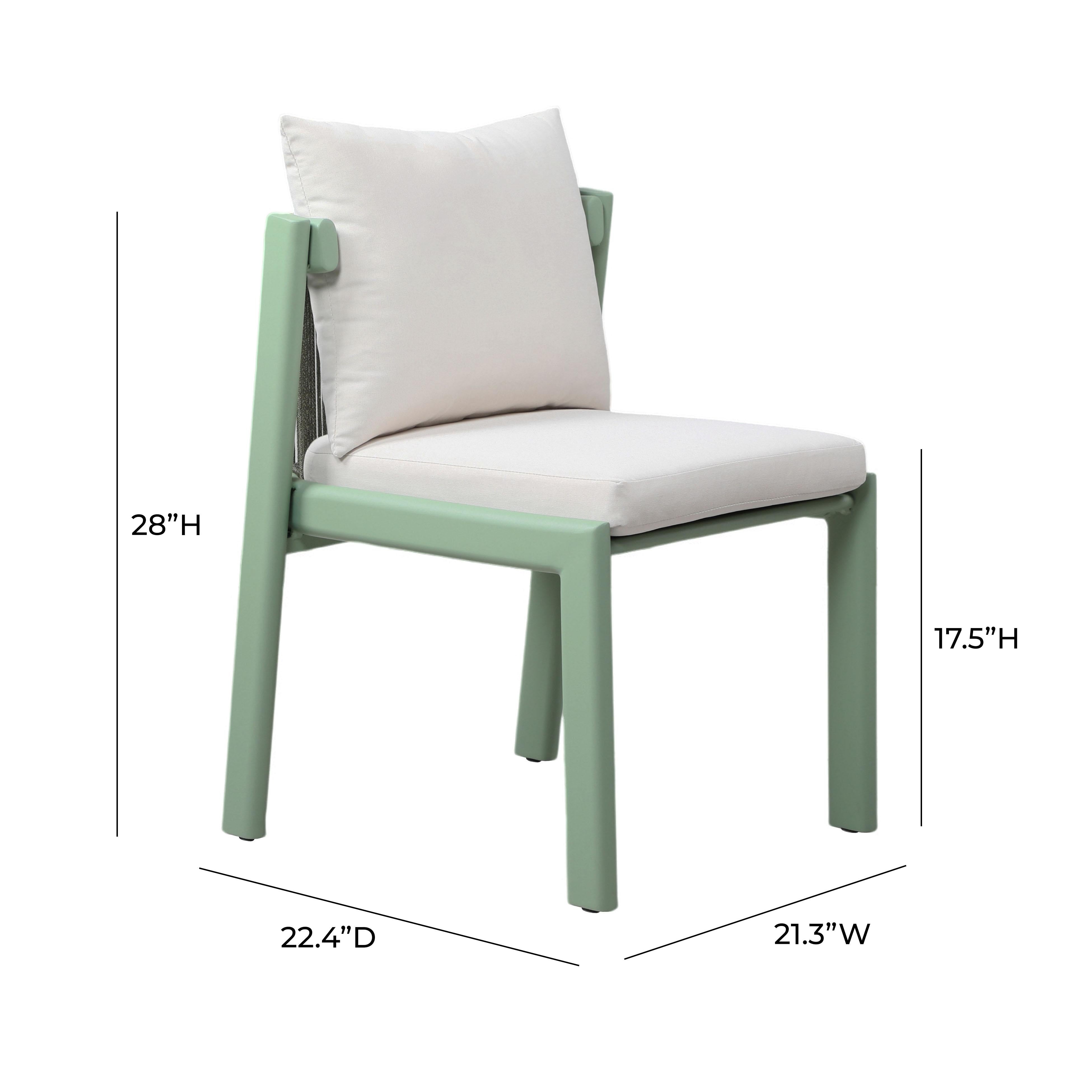 Nancy Mint Green and Cream Outdoor Dining Chair