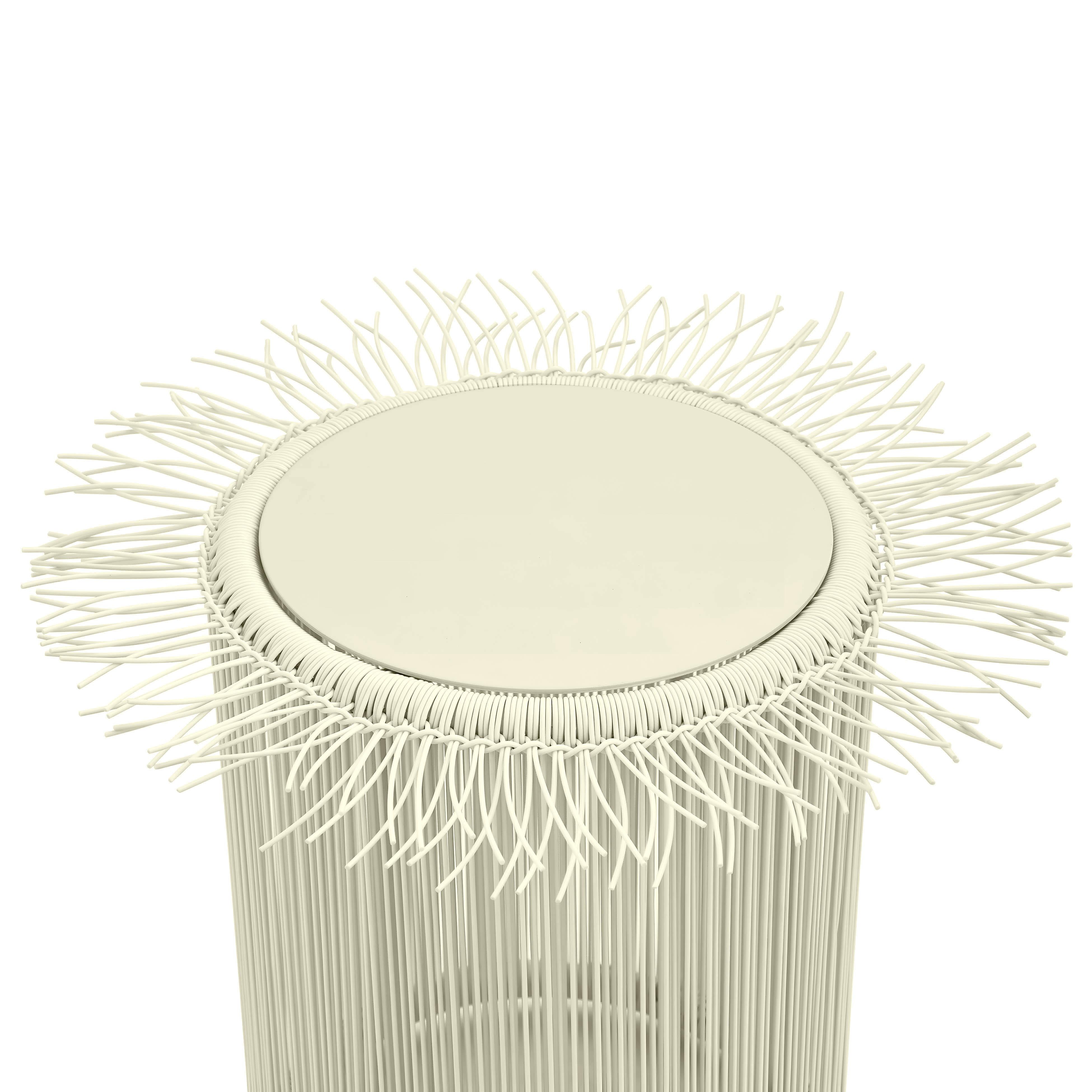 Rafa Cream Outdoor Side Table