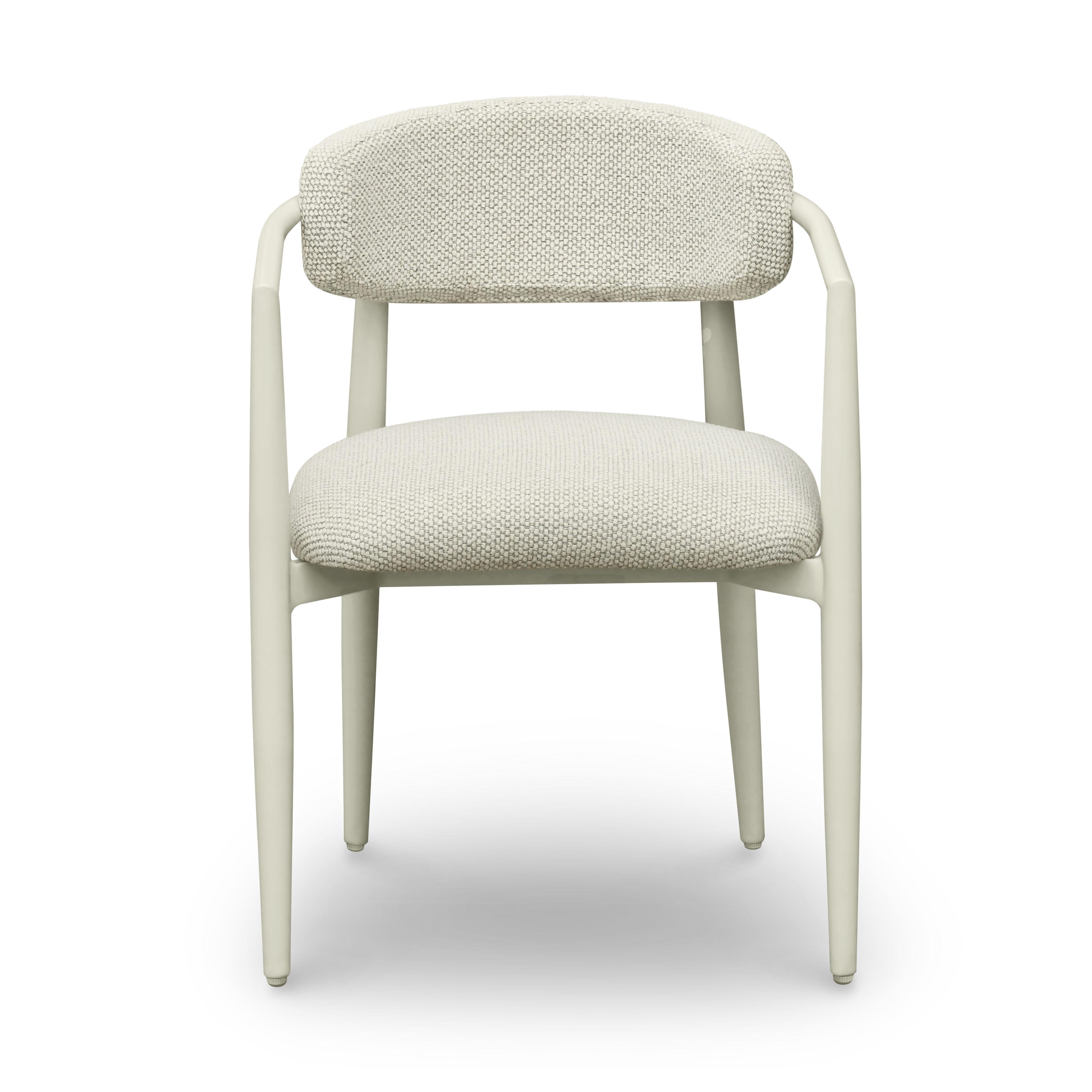 Annika Cream Textured Outdoor Dining Arm Chair