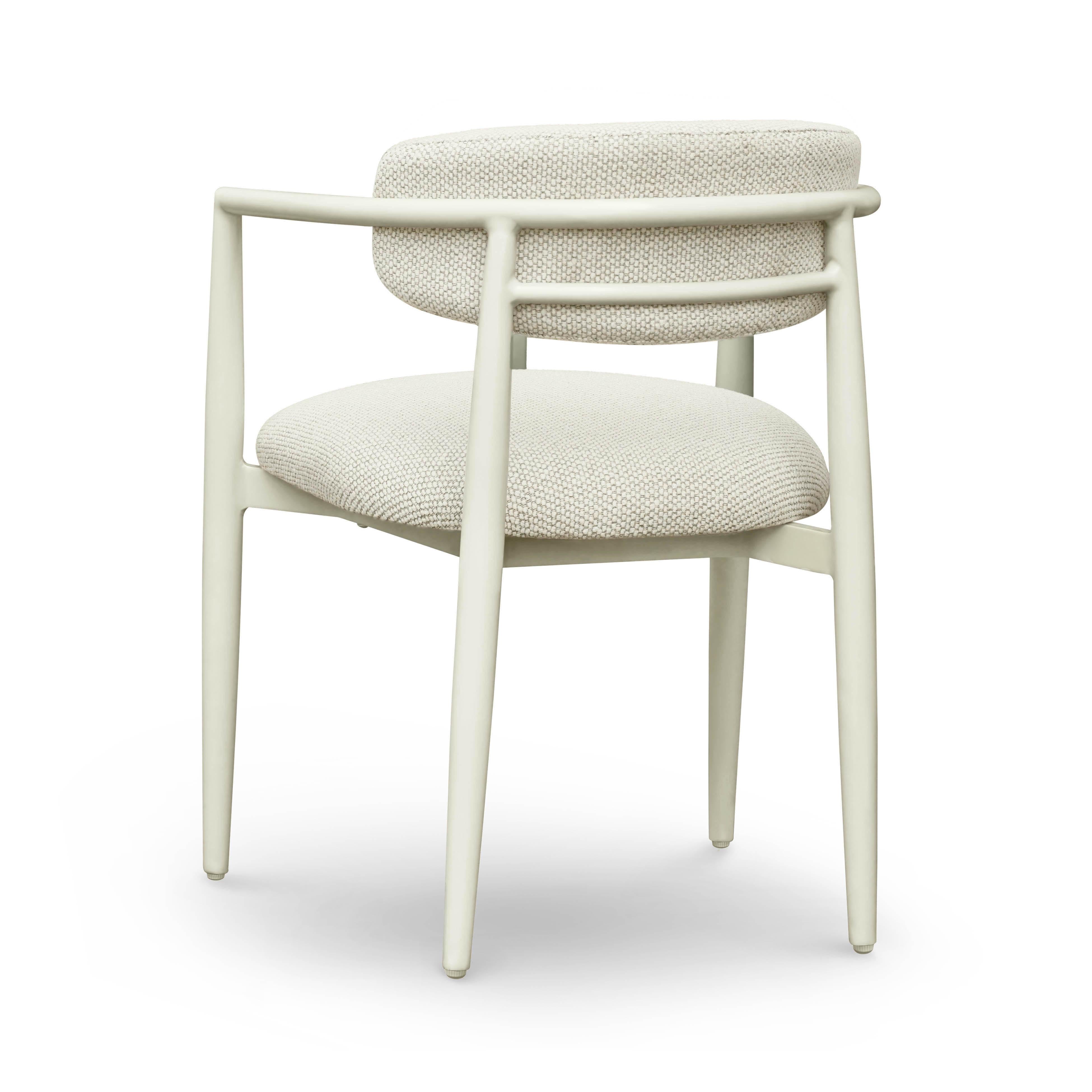 Annika Cream Textured Outdoor Dining Arm Chair