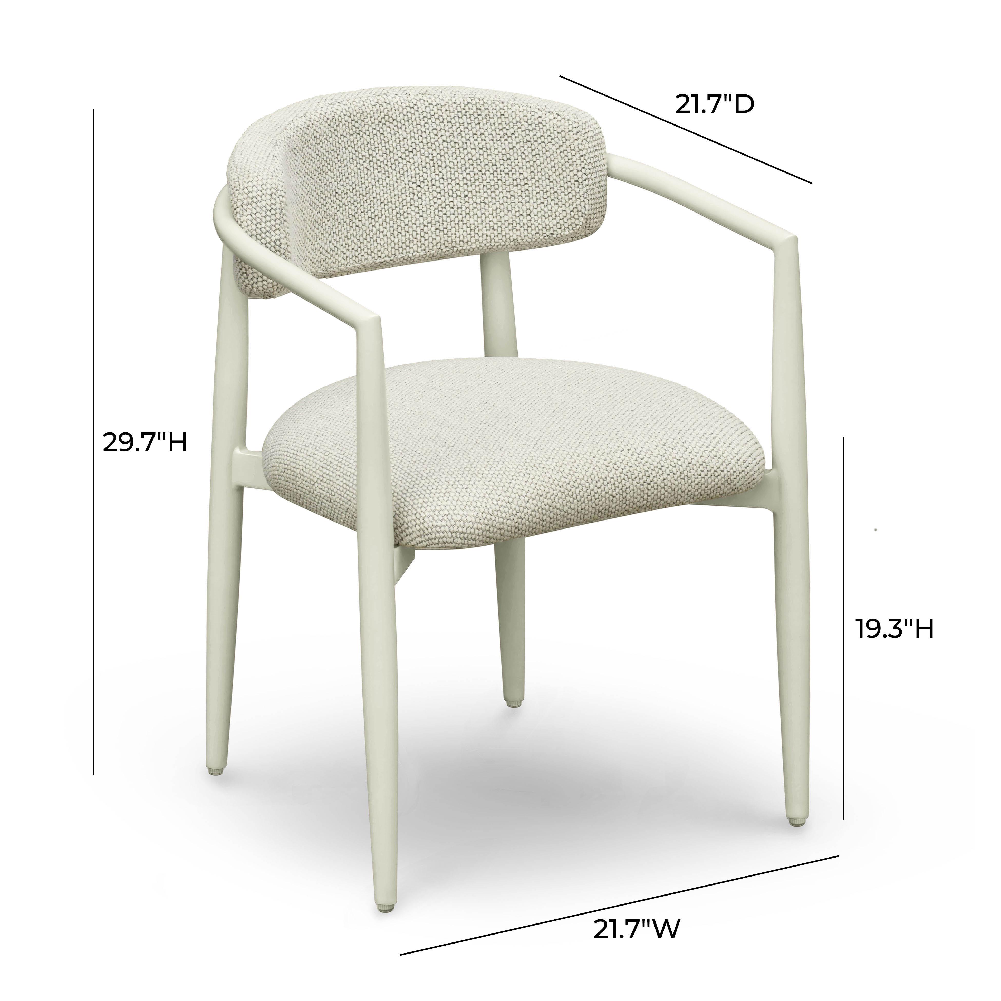 Annika Cream Textured Outdoor Dining Arm Chair