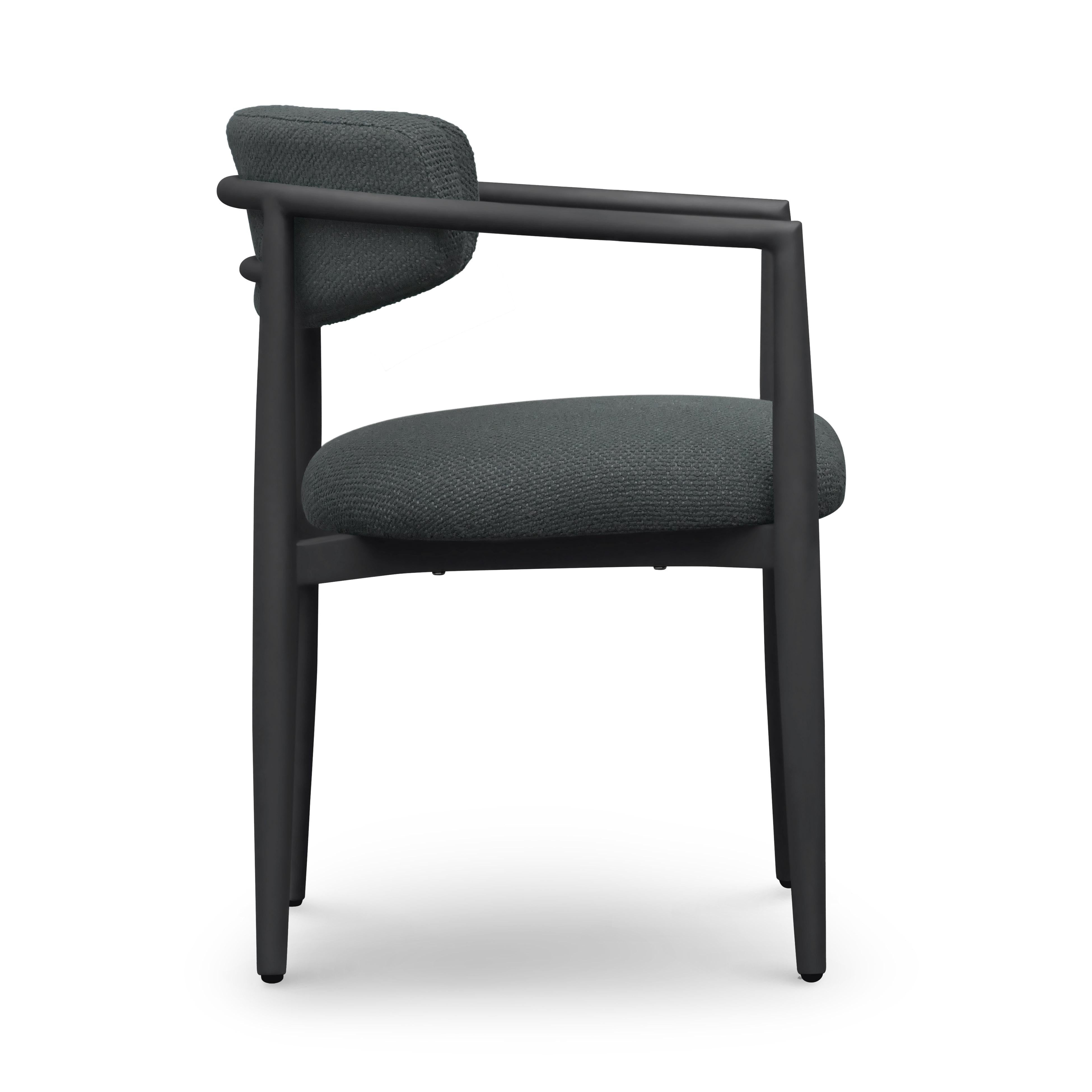 Annika Black Textured Outdoor Dining Arm Chair