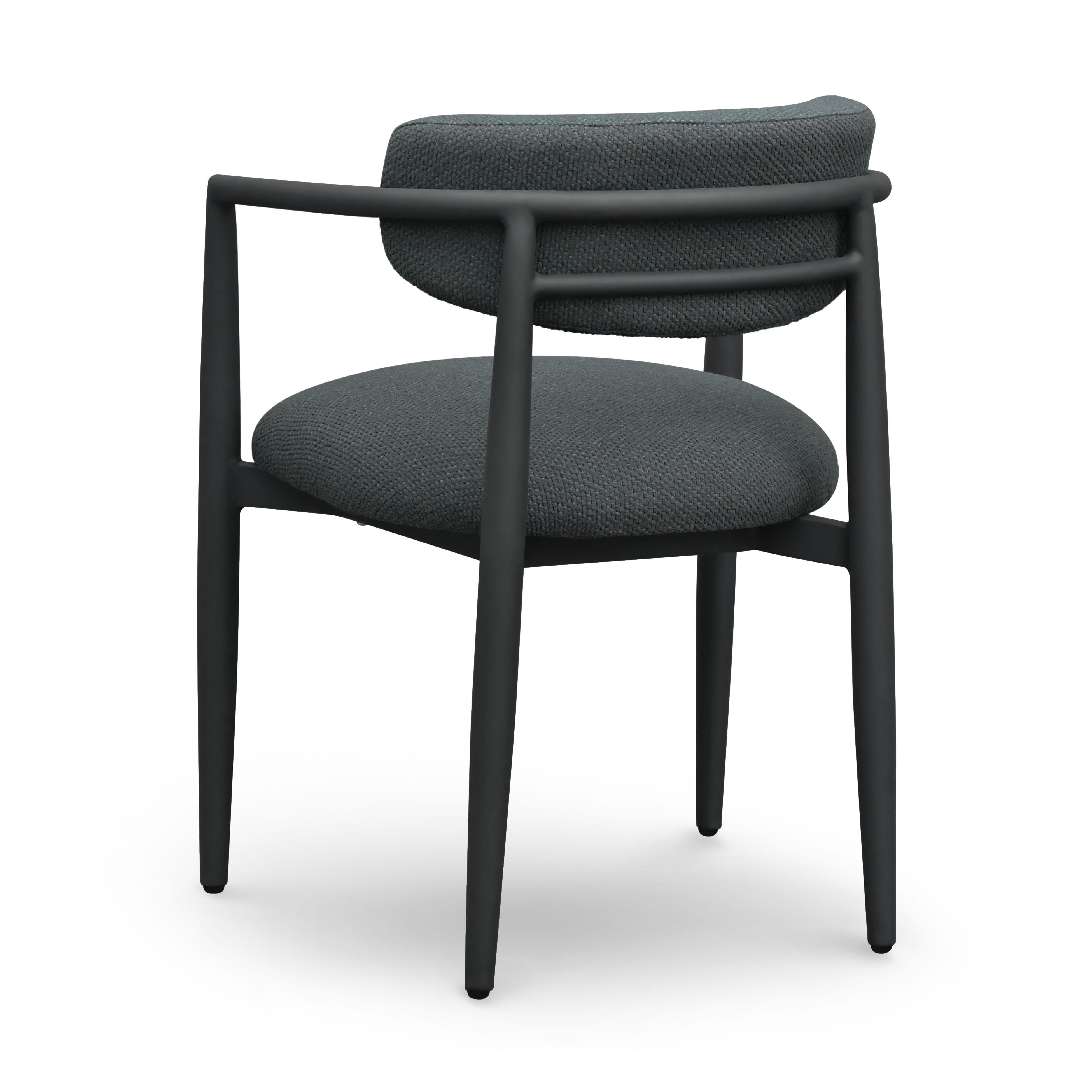 Annika Black Textured Outdoor Dining Arm Chair