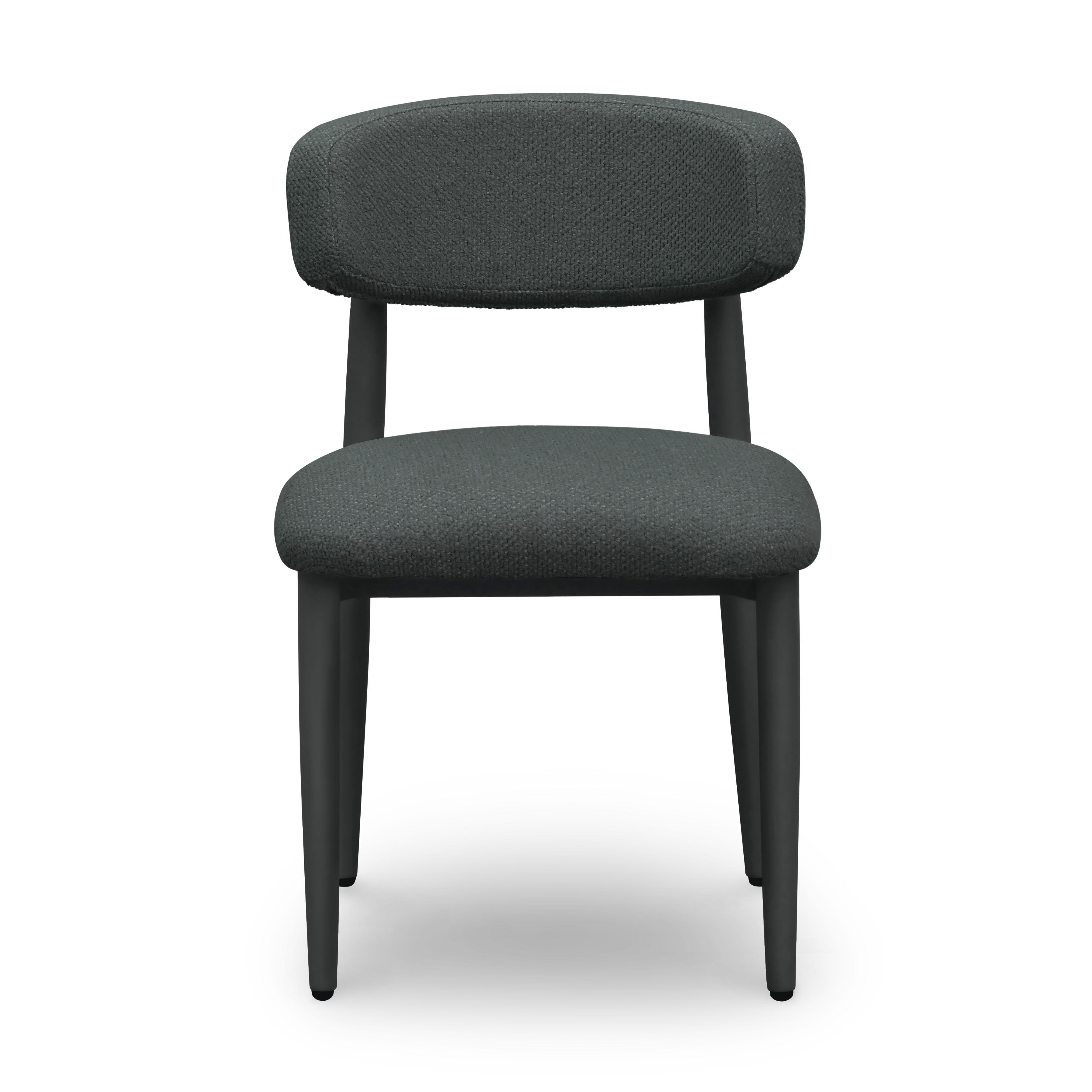Annika Black Textured Outdoor Dining Side Chair