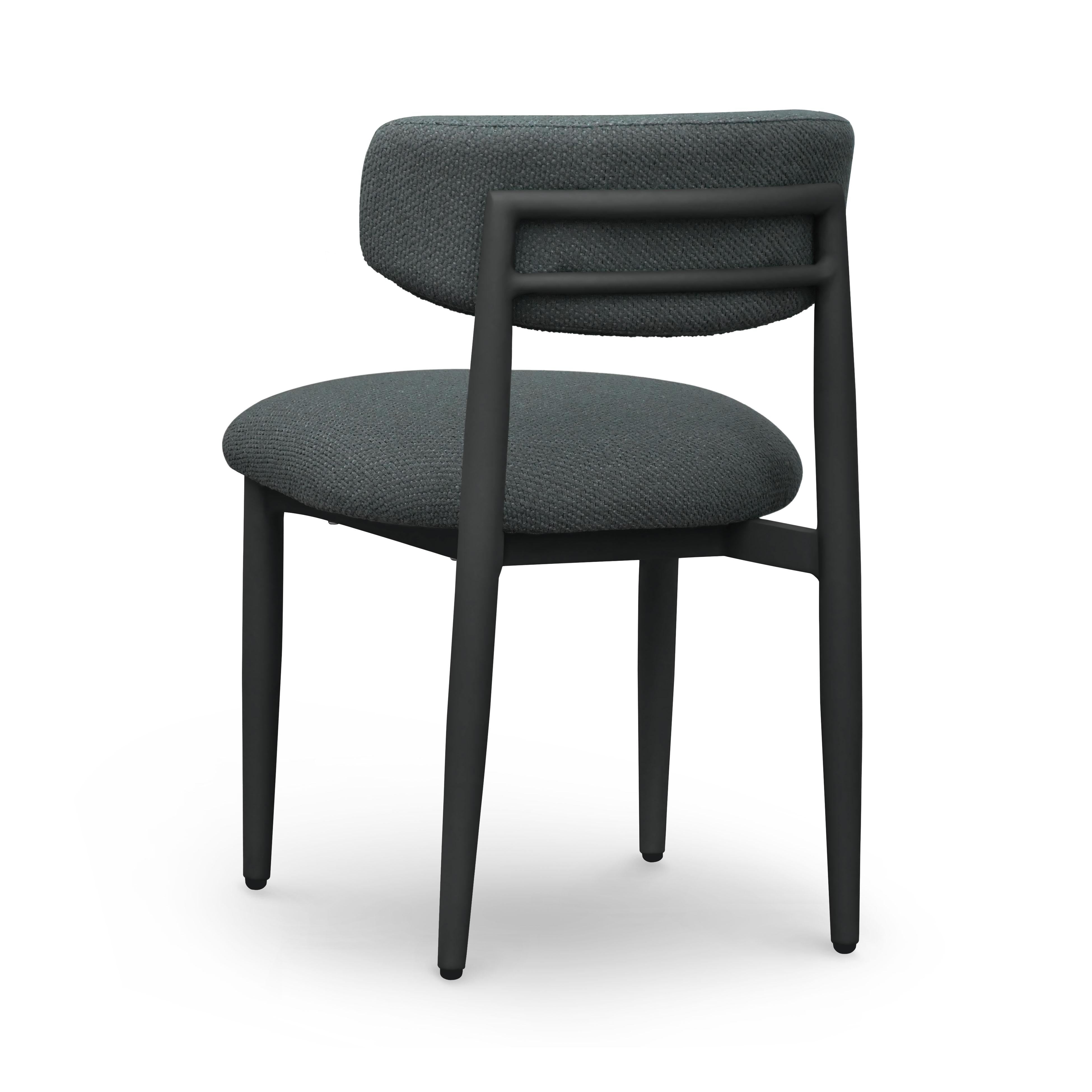 Annika Black Textured Outdoor Dining Side Chair