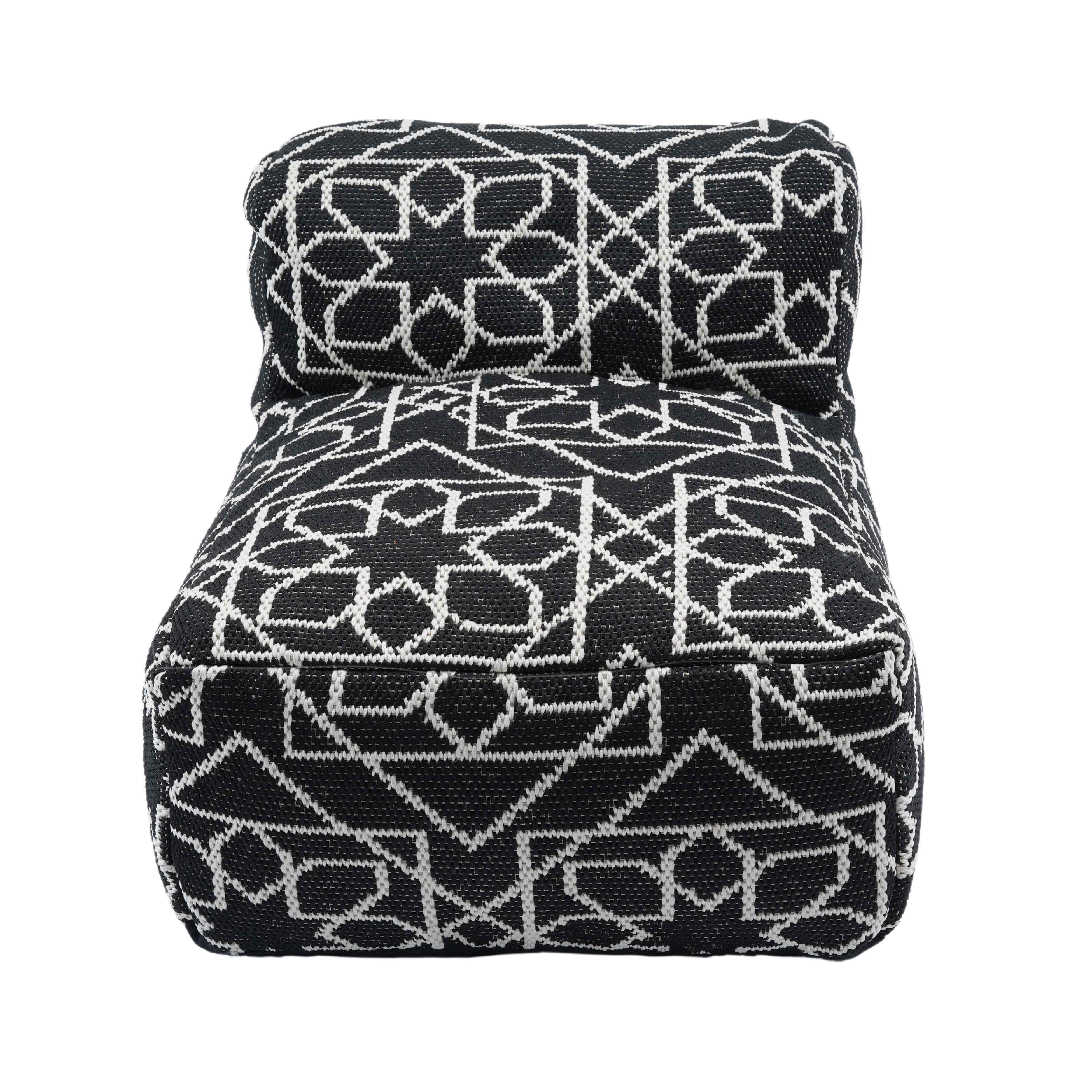 Chiara Outdoor Black Accent Pouf