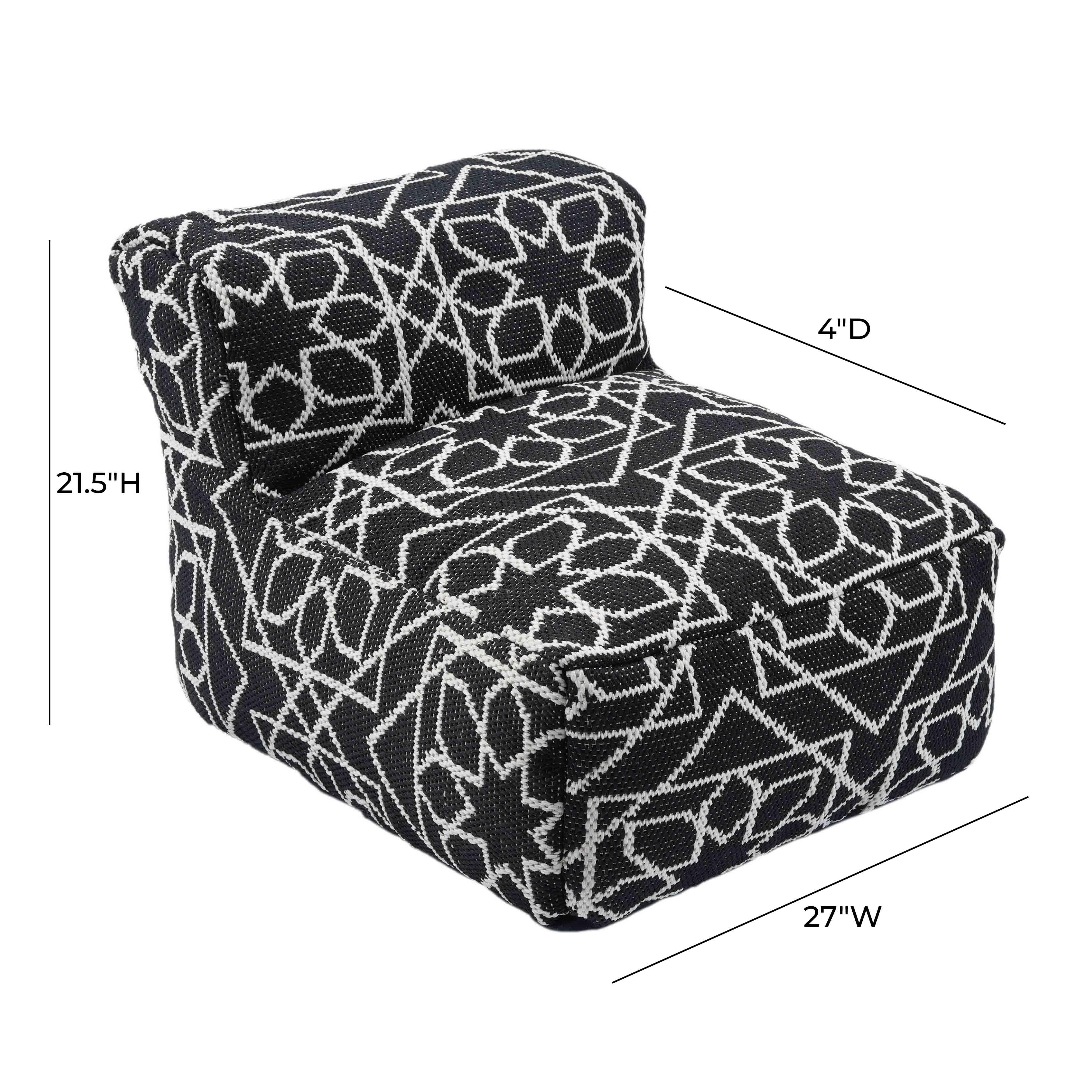 Chiara Outdoor Black Accent Pouf