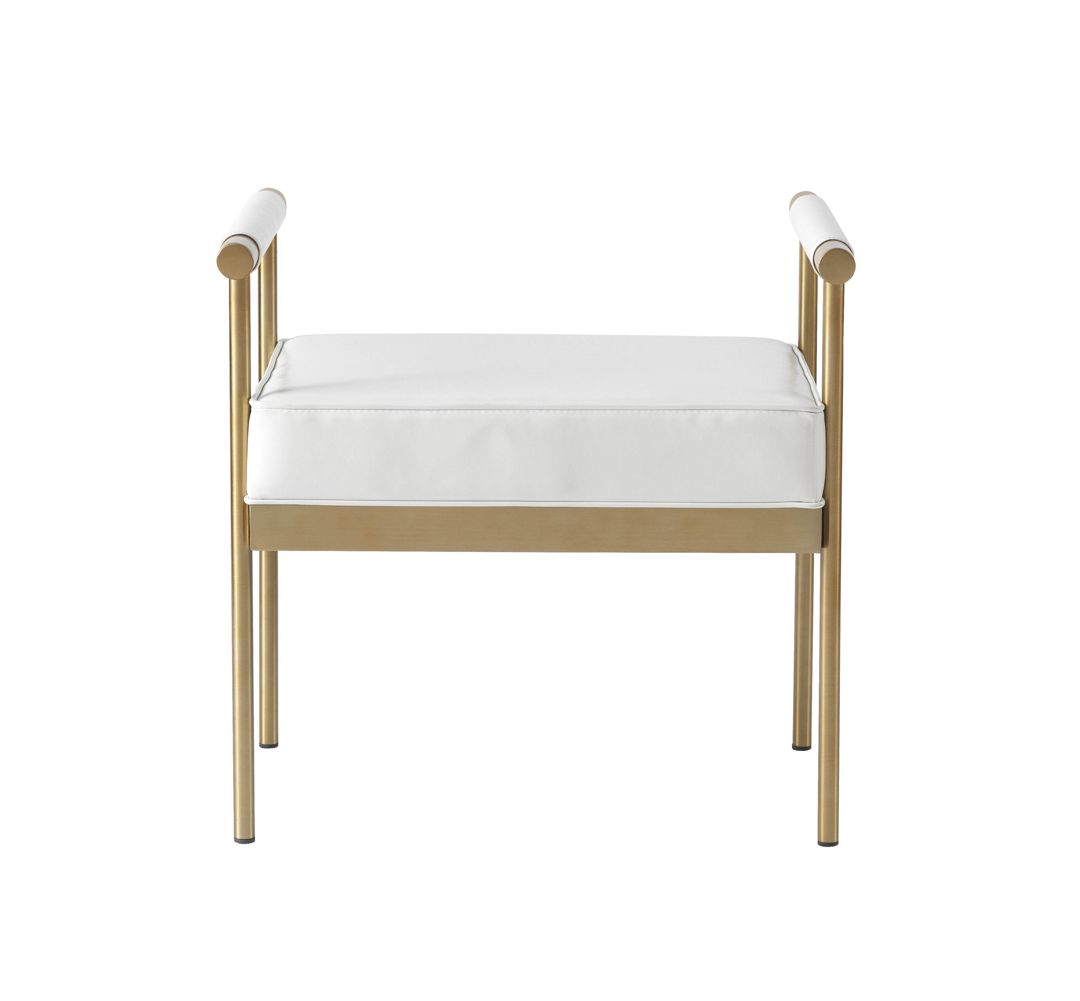Diva White Performance Vegan Leather Bench - UK
