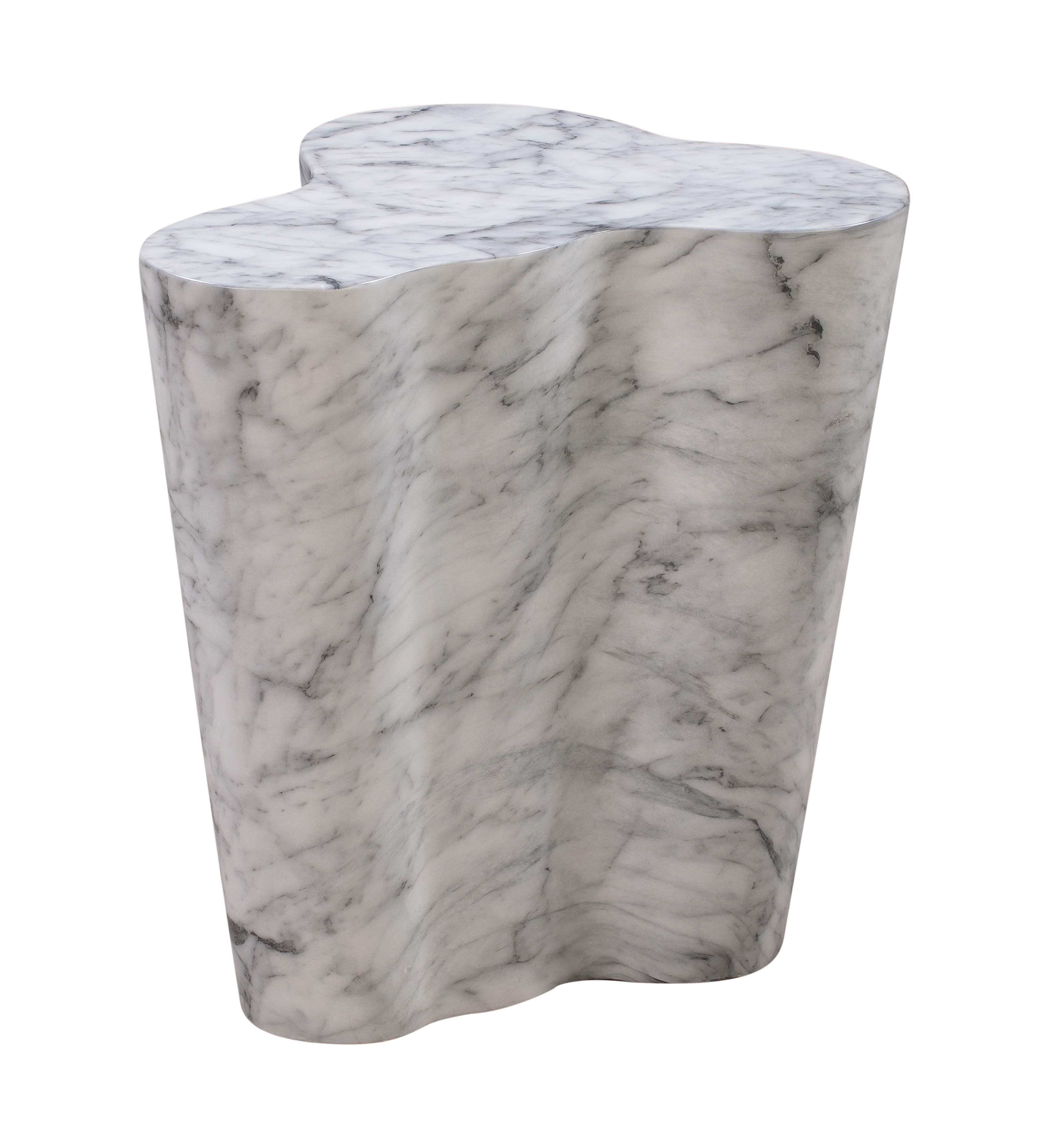 Slab Marble Short Side Table - UK
