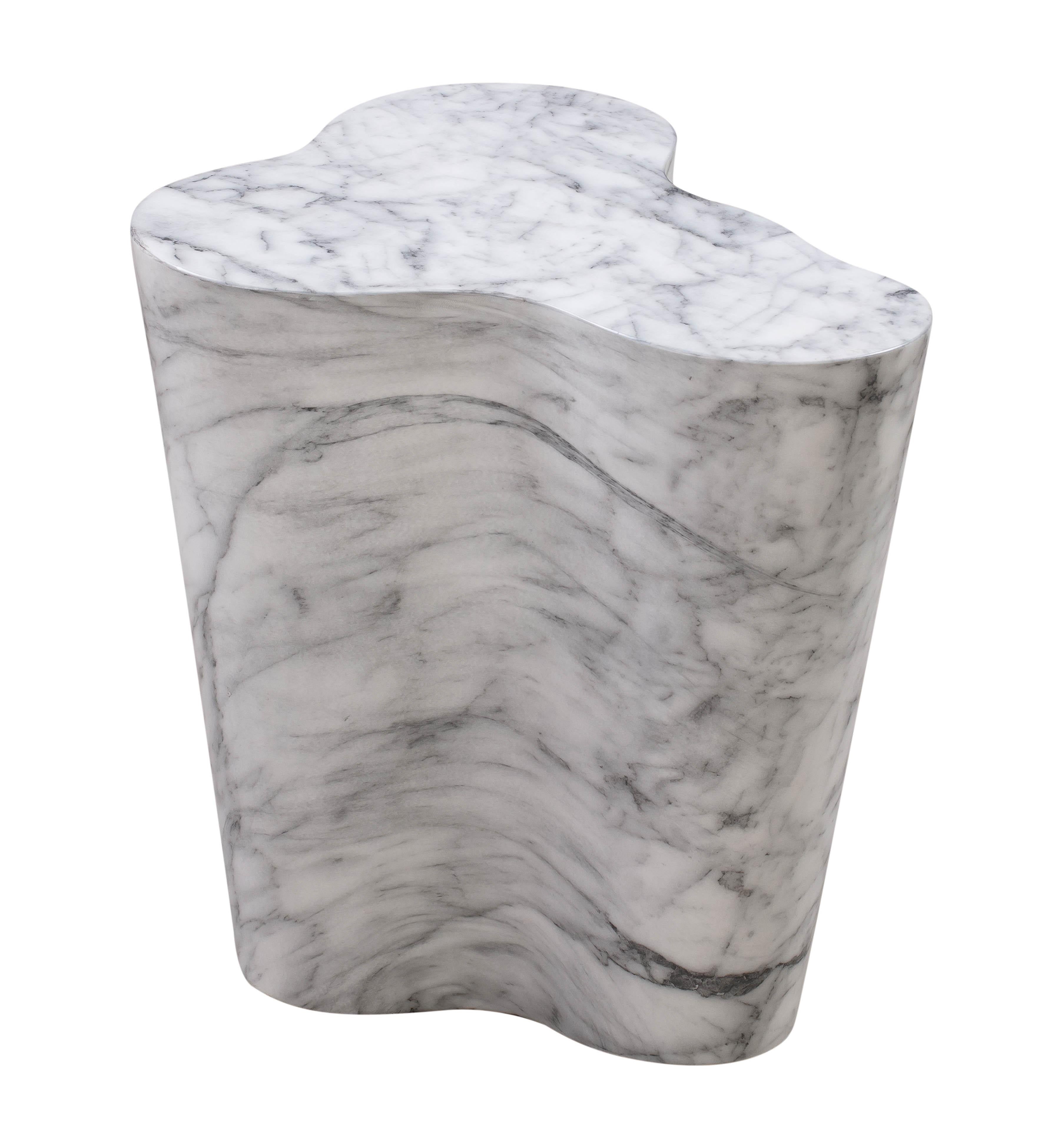 Slab Marble Short Side Table - UK