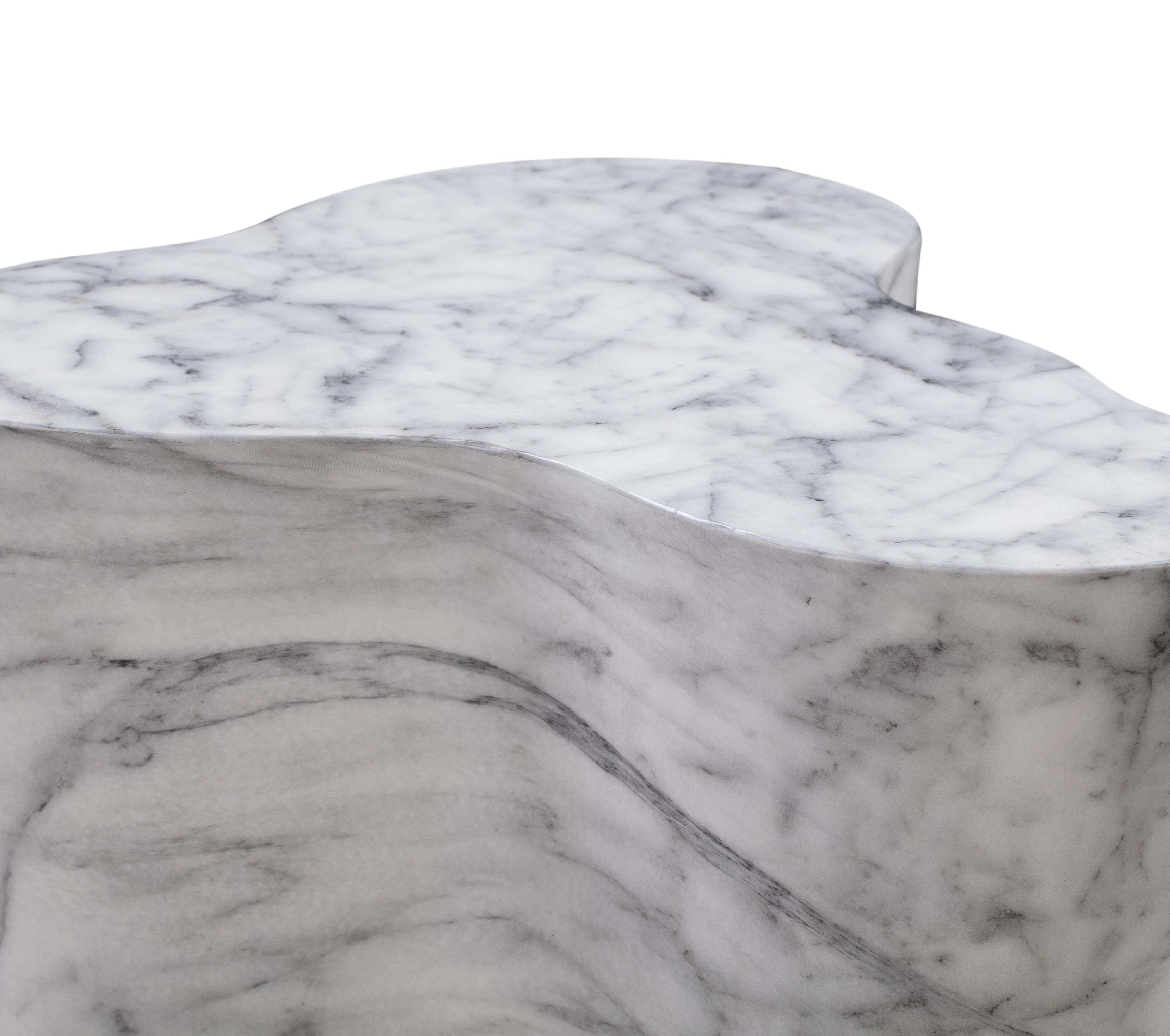 Slab Marble Short Side Table - UK