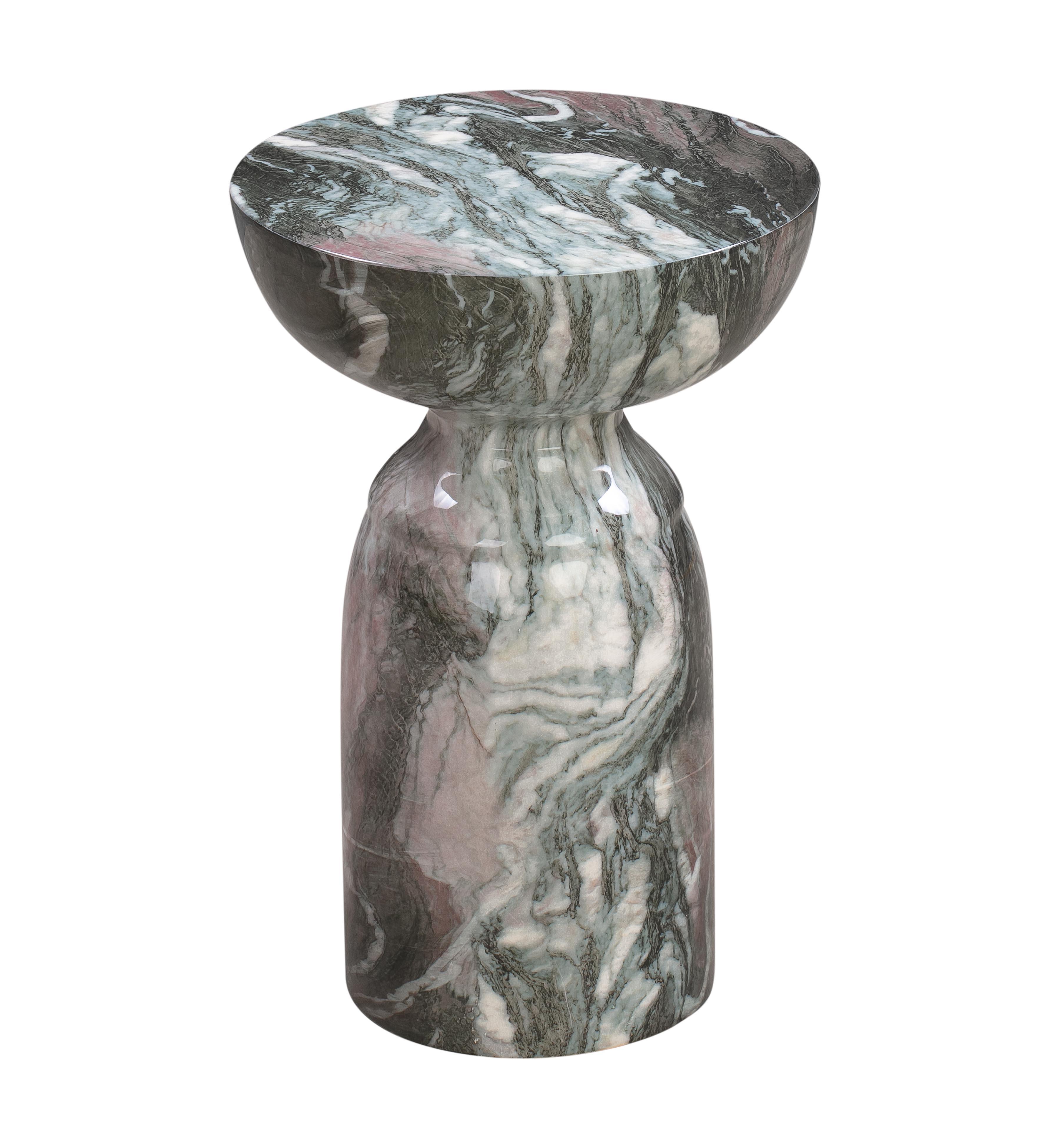 Rue Grey and Blush Marble Side Table - UK