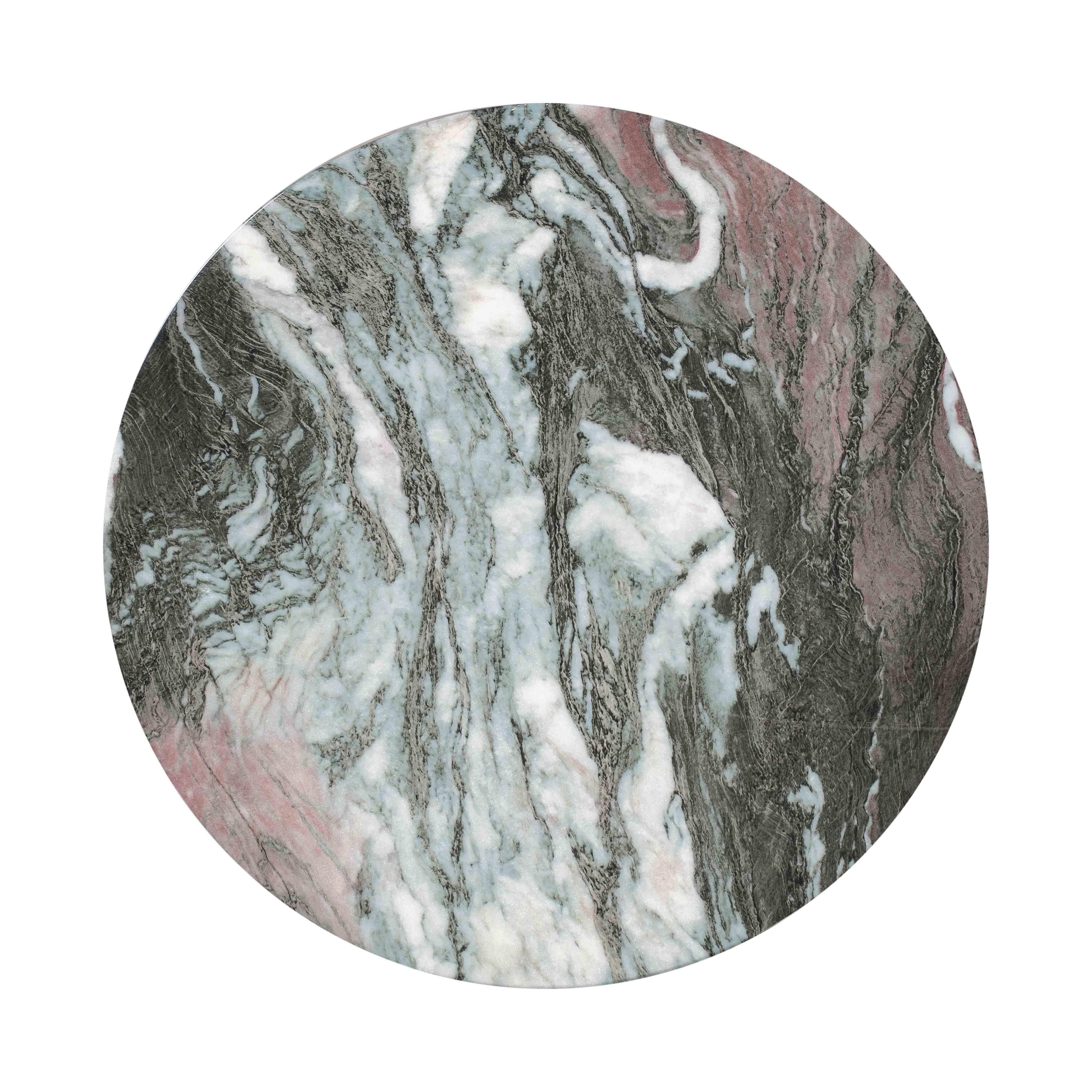 Rue Grey and Blush Marble Side Table - UK