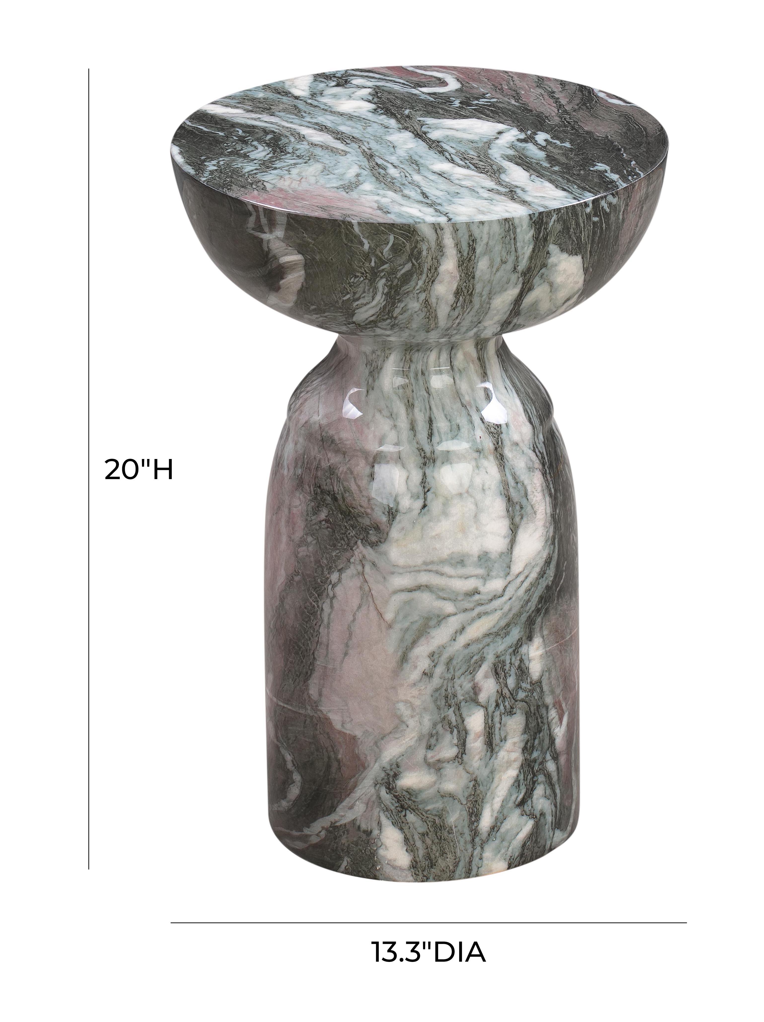 Rue Grey and Blush Marble Side Table - UK