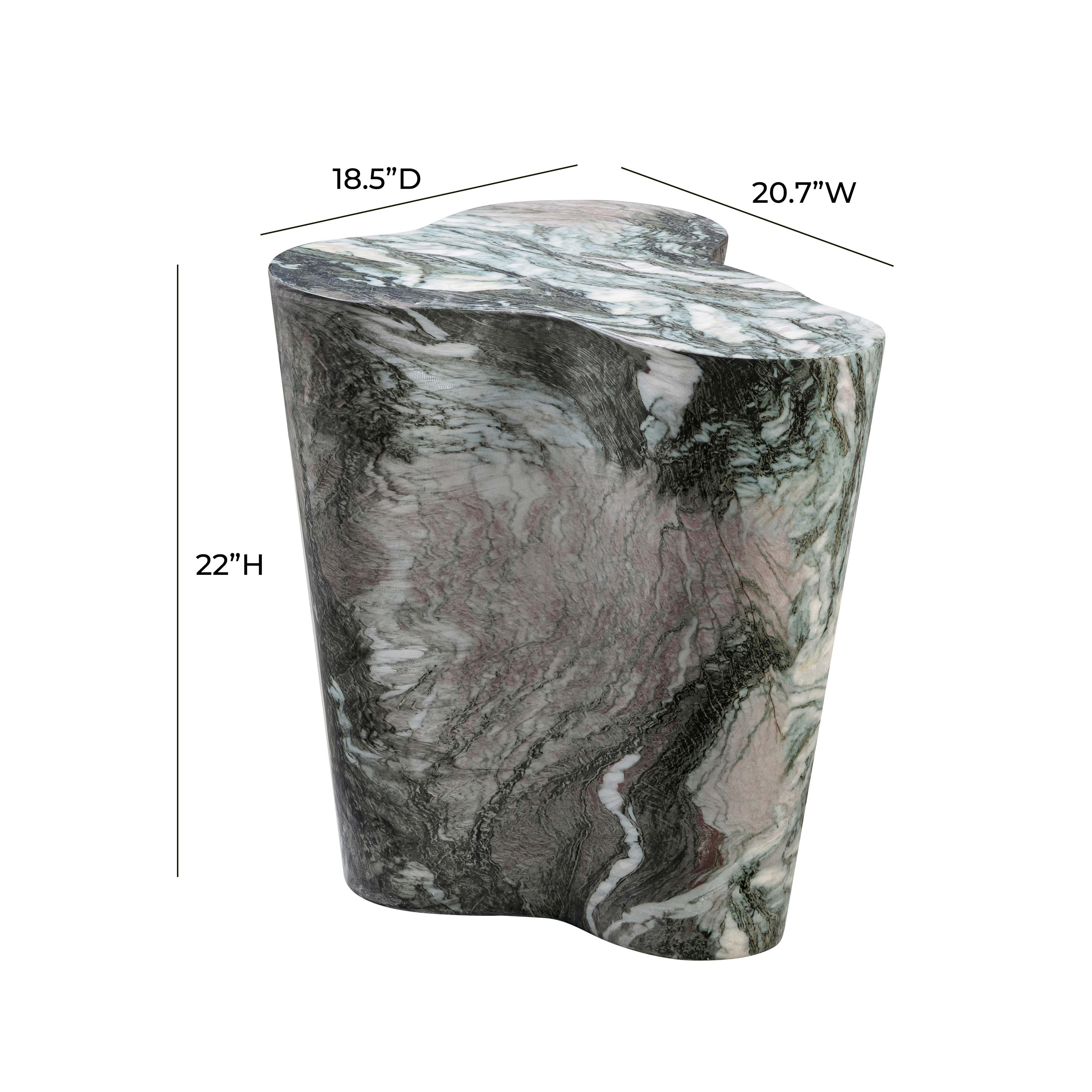 Slab Grey/Blush Faux Marble Tall Side Table