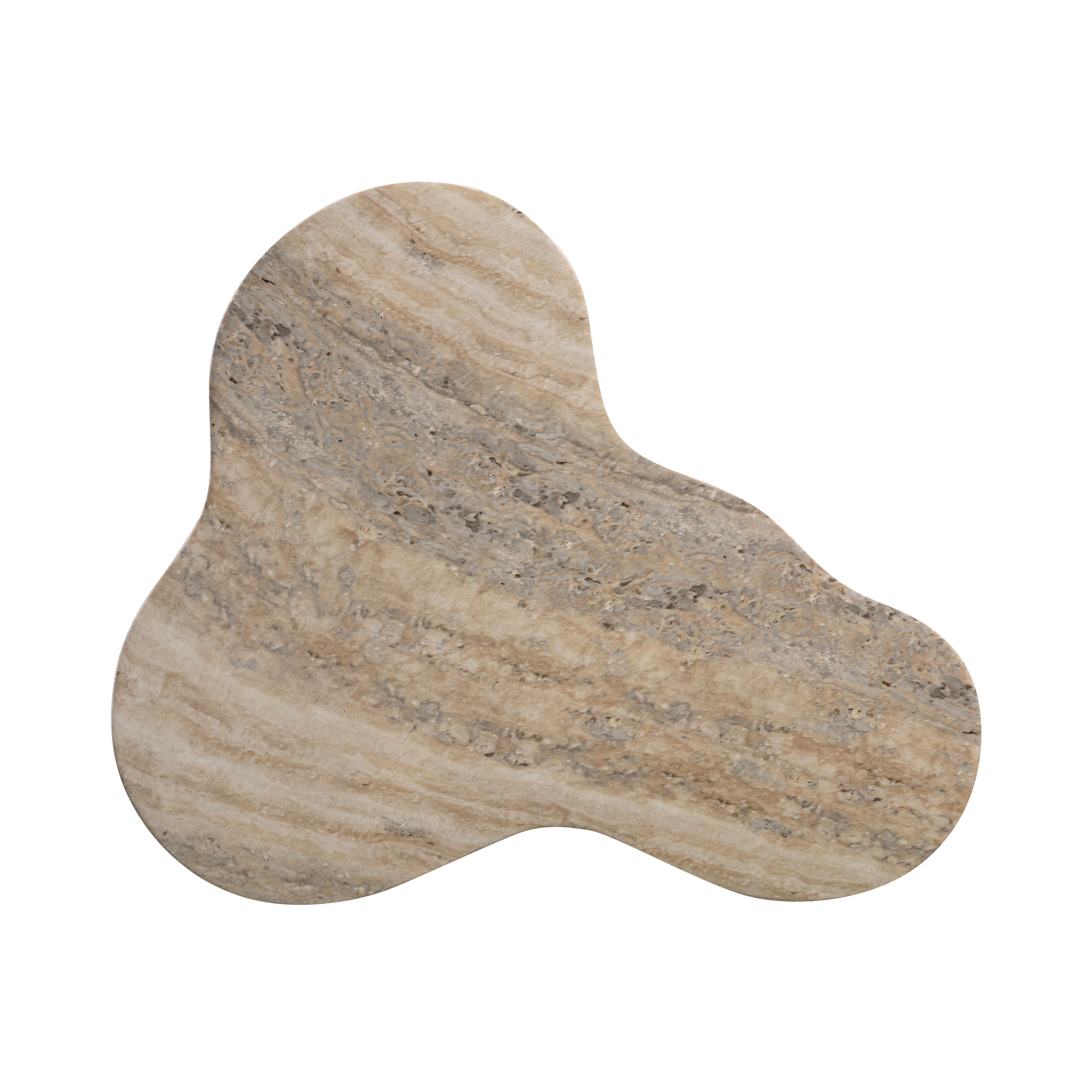 Slab Faux Travertine Tall Side Table - UK