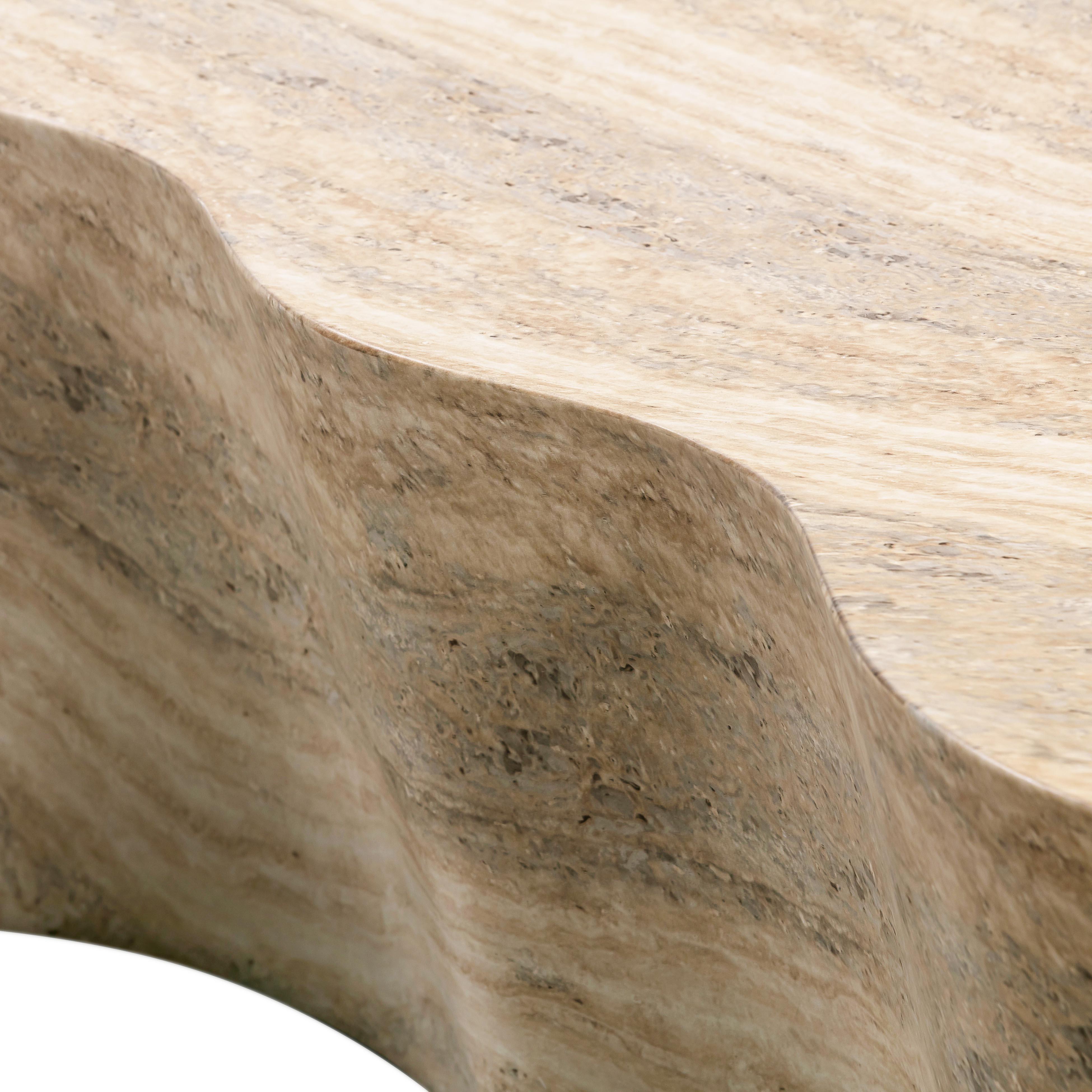 Slab Faux Travertine Coffee Table - UK