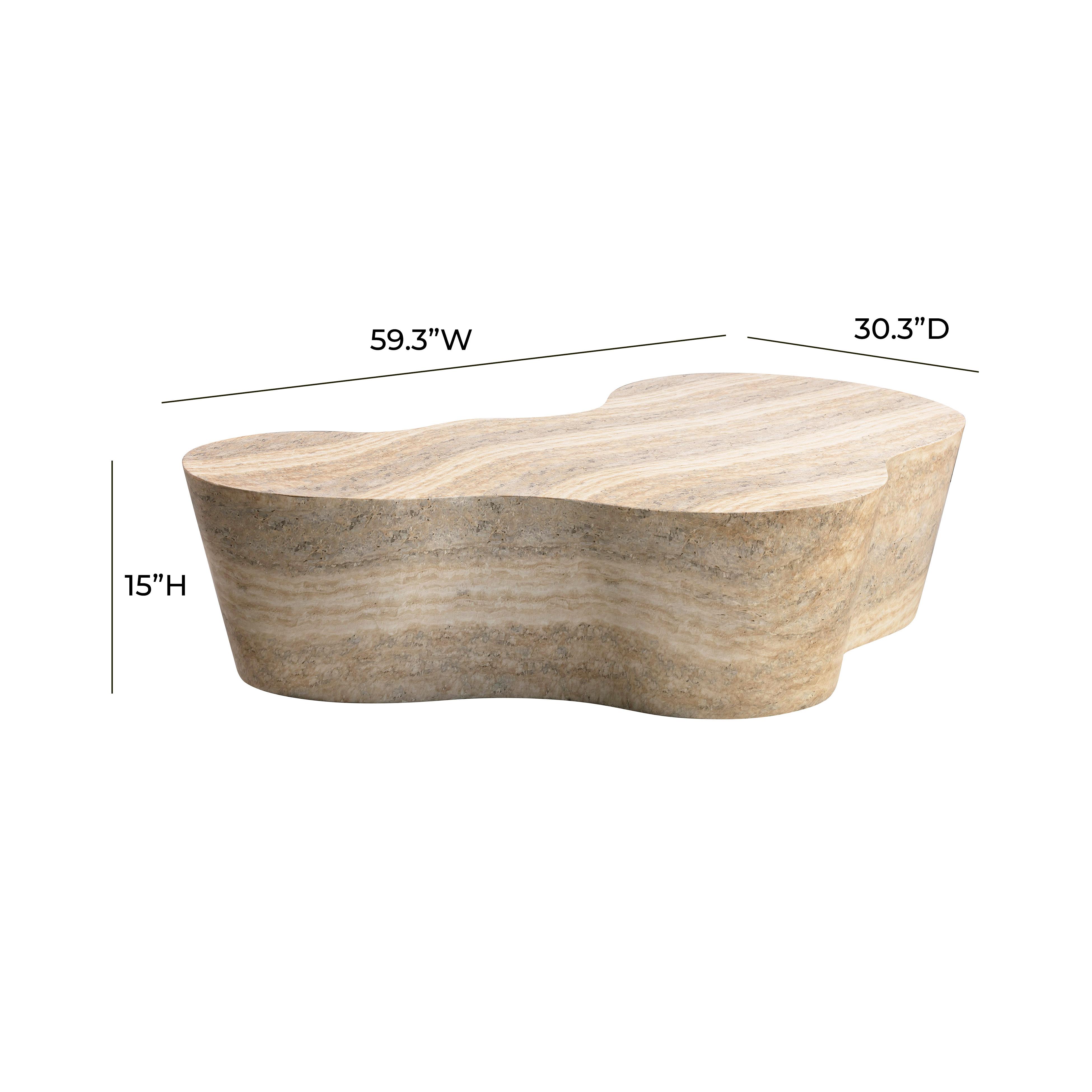 Slab Faux Travertine Coffee Table - UK