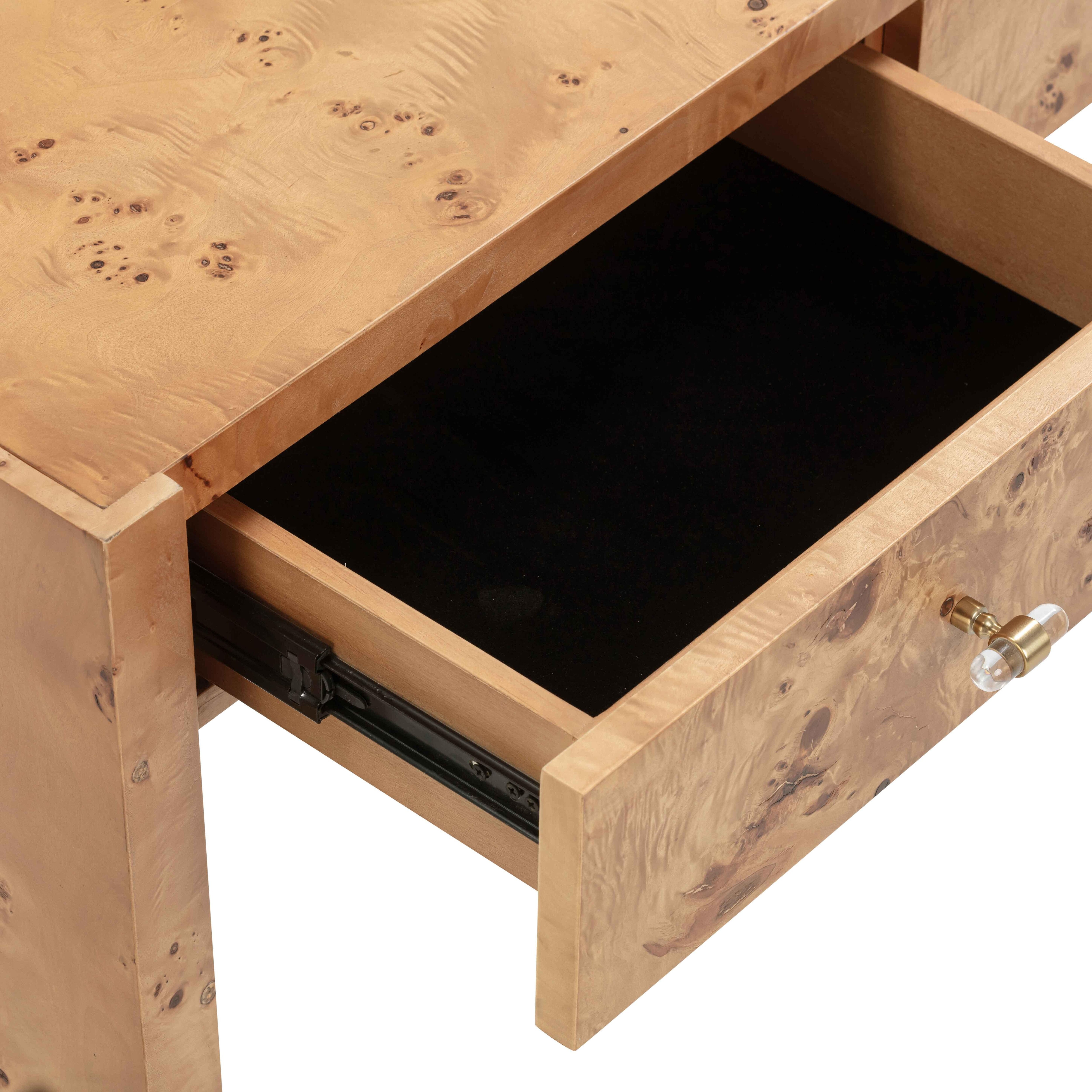 Brandyss Honey Burl Console Table