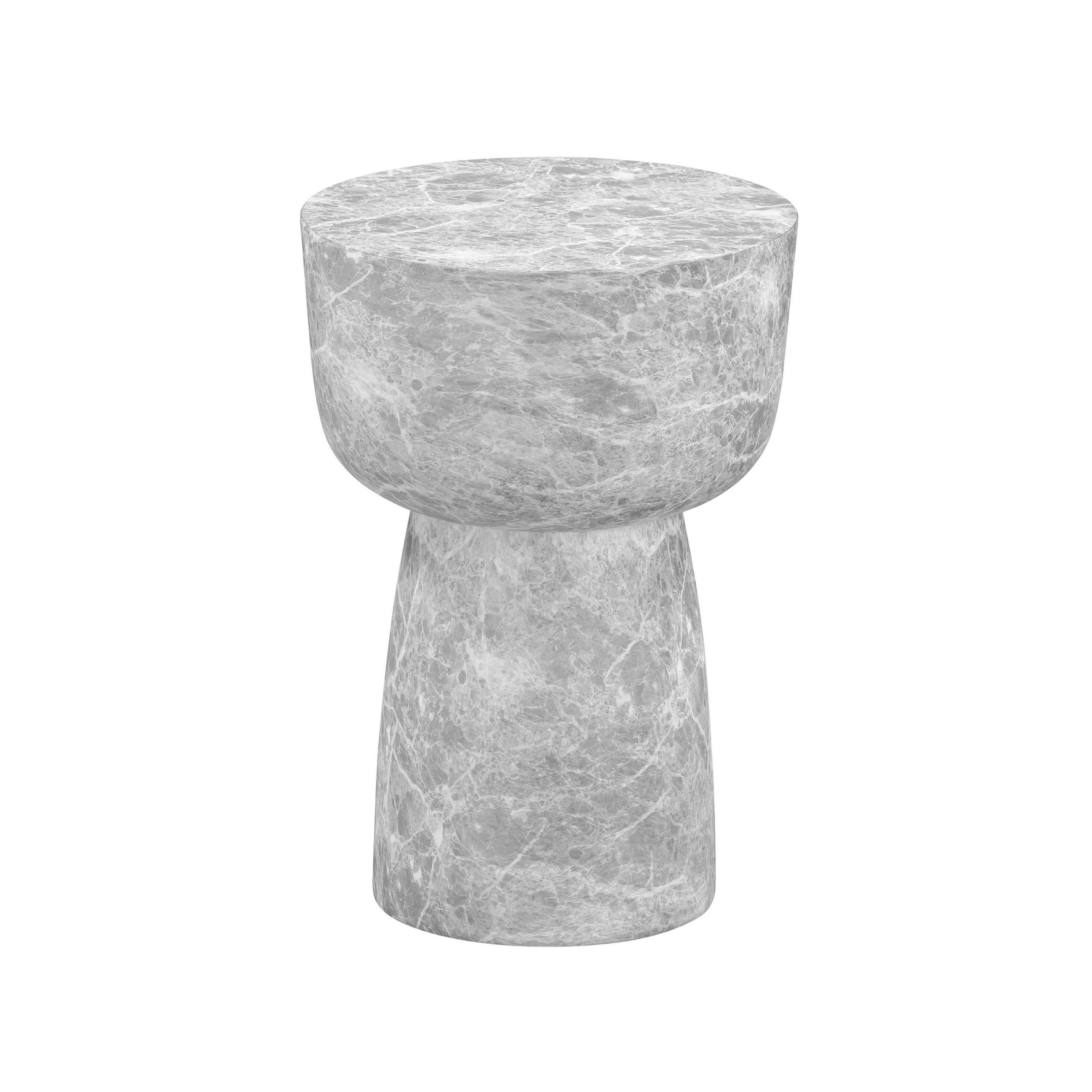Charra Grey Faux Marble Indoor/Outdoor Side Table