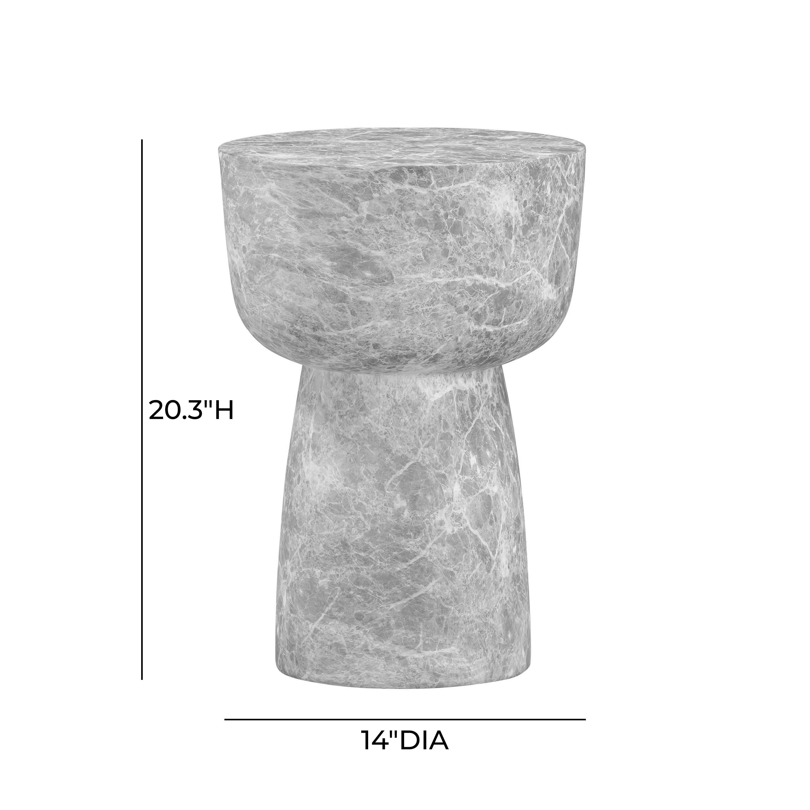 Charra Grey Faux Marble Indoor/Outdoor Side Table