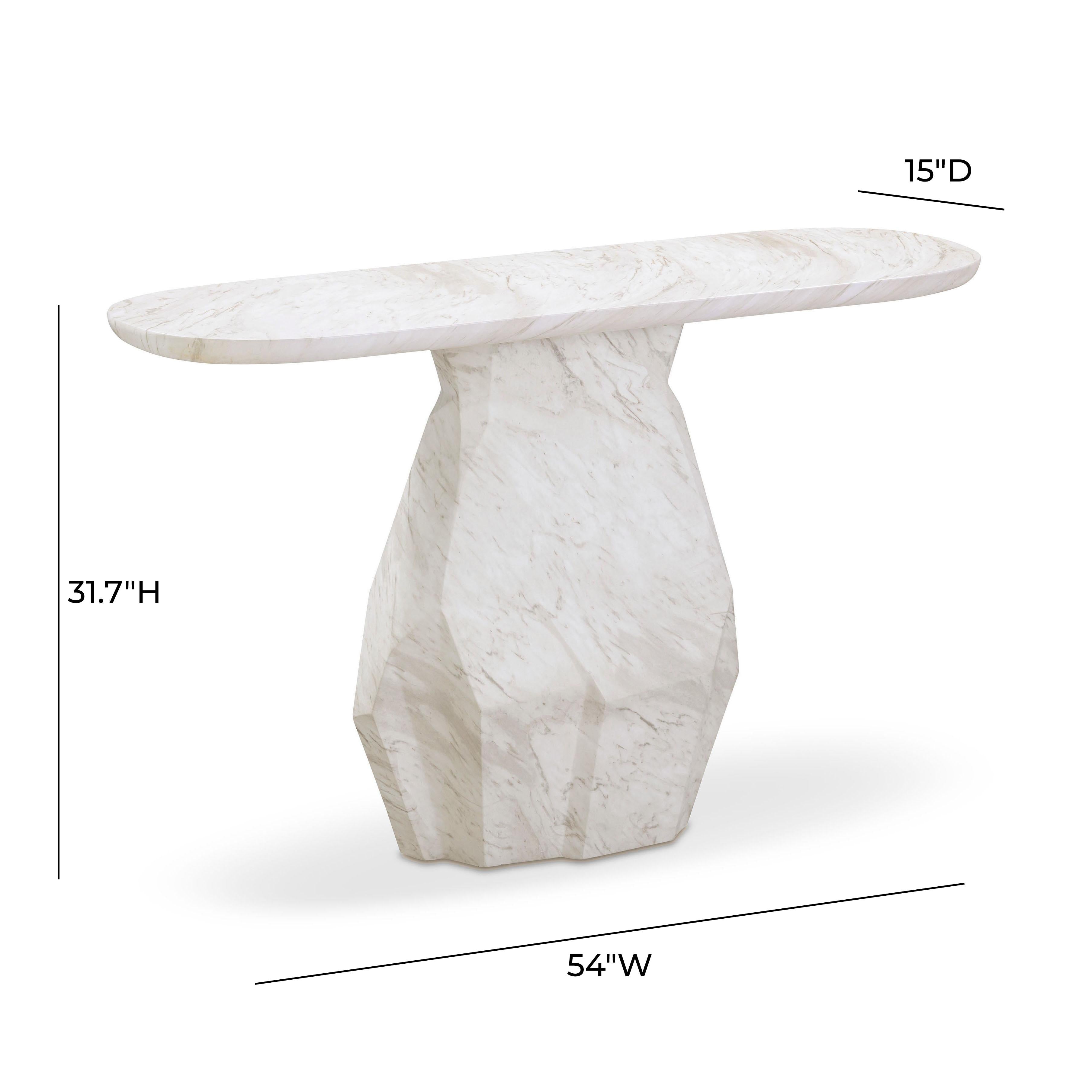 Esme Faux Marble Long Console Table
