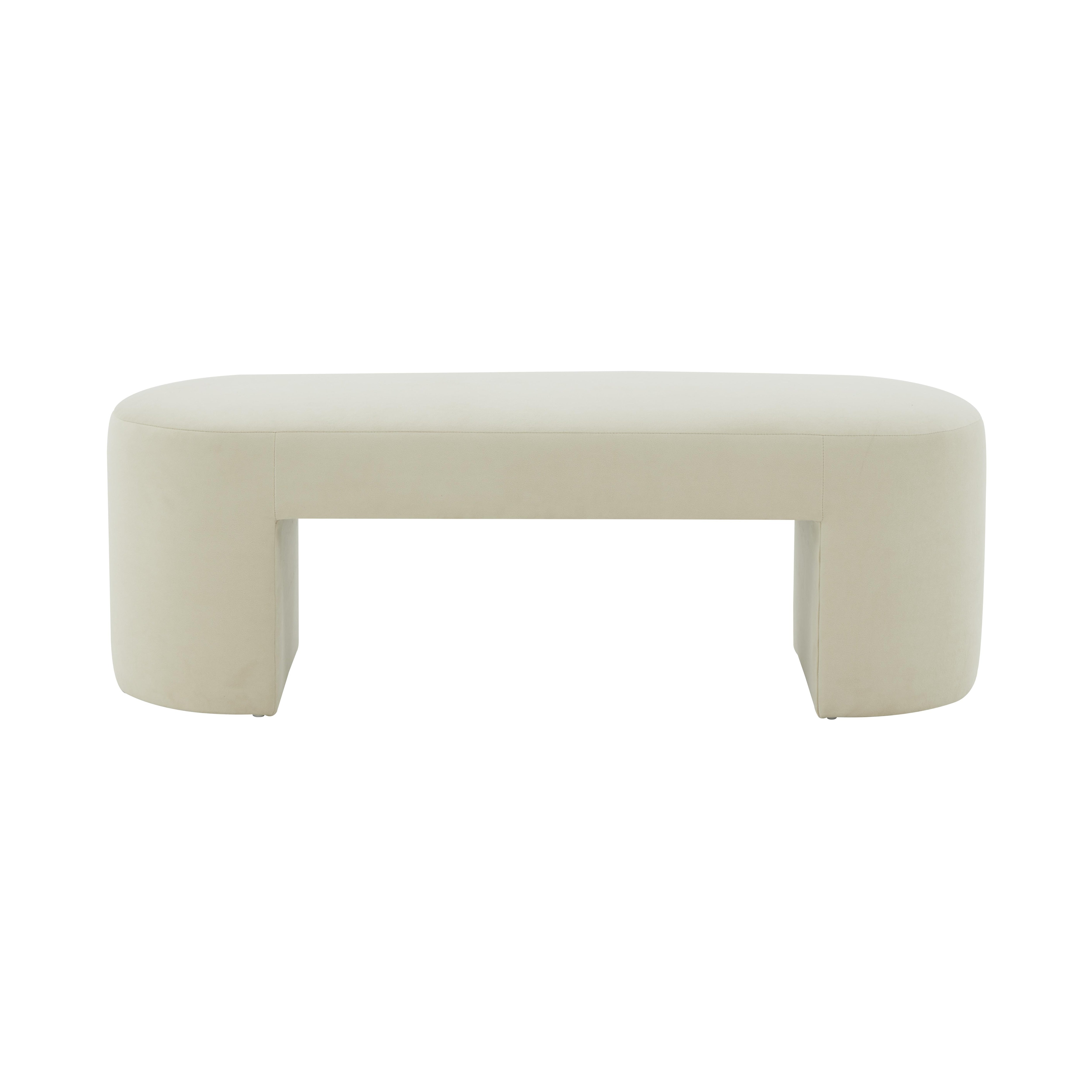 Elena Cream Velvet Bench