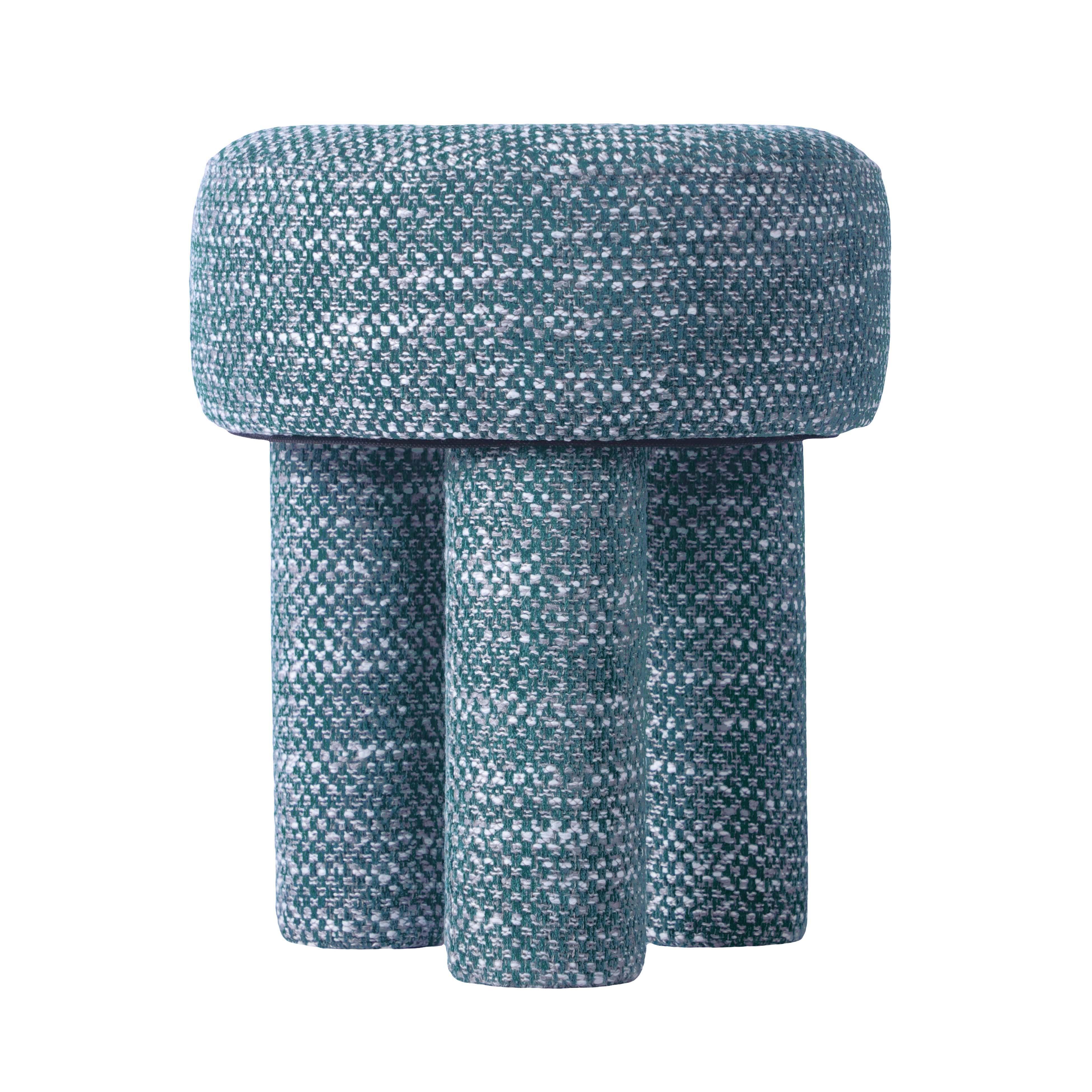 Claire Teal Knubby Stool - UK