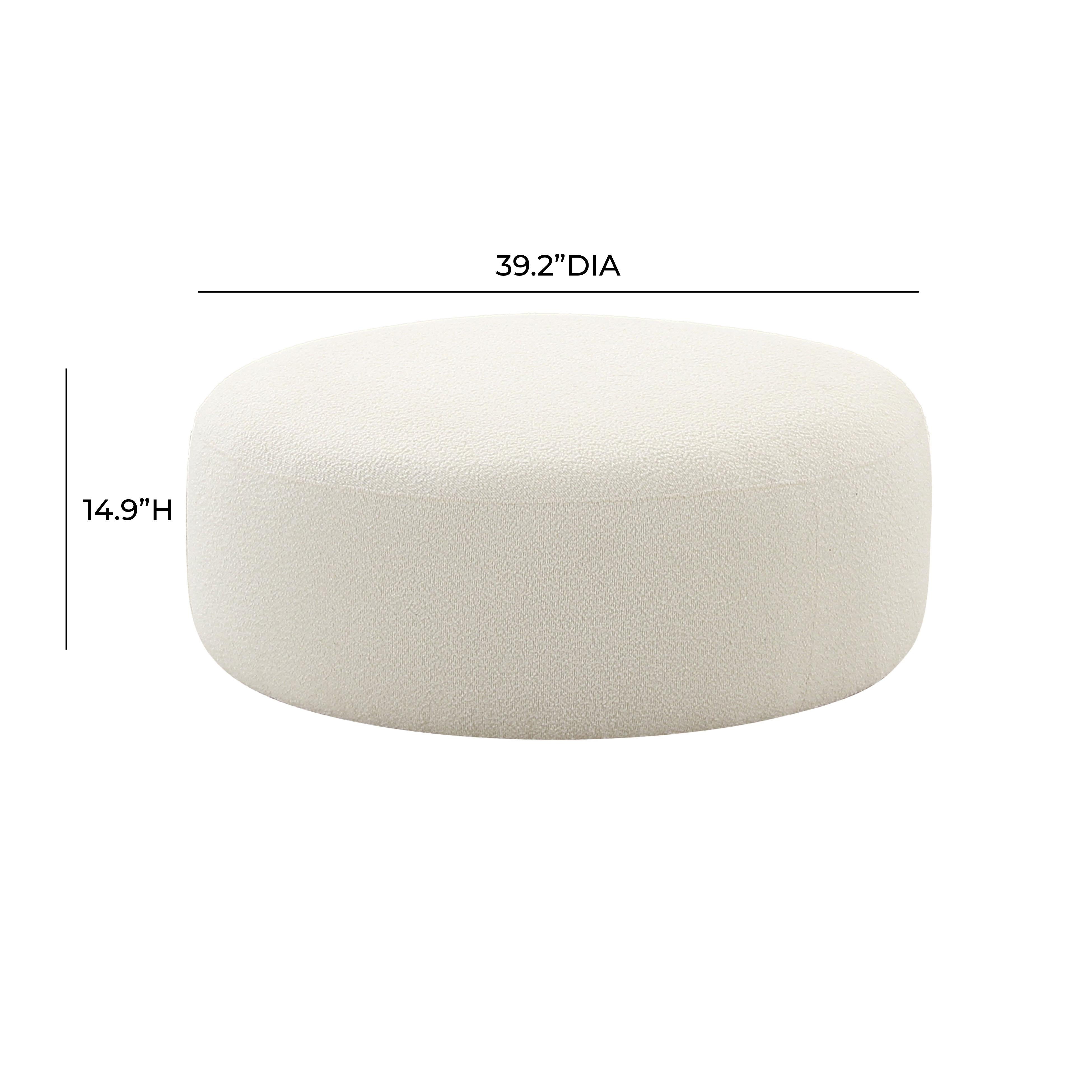 Broohah Cream Boucle Ottoman