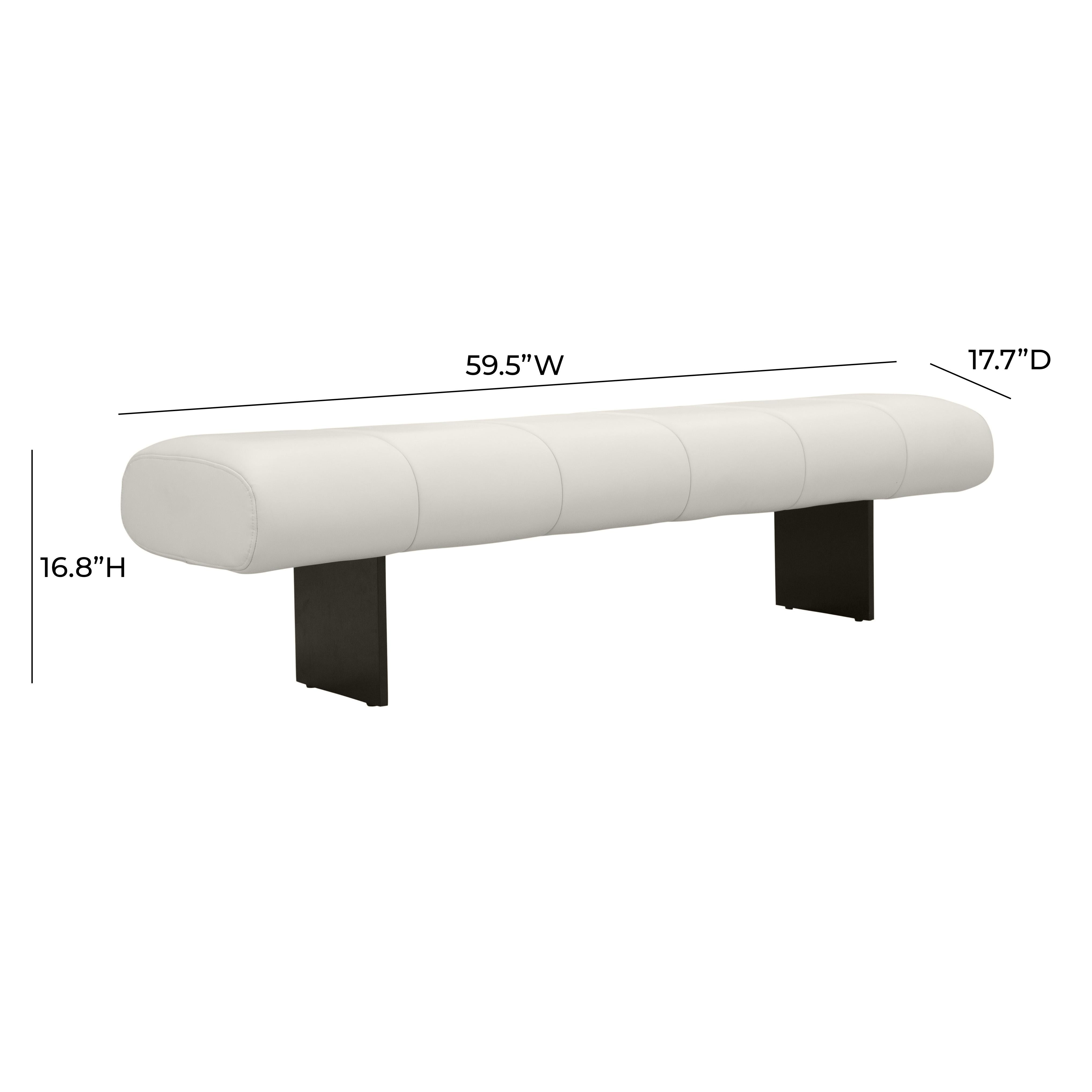 Karol Cream Performance Vegan Leather Bench
