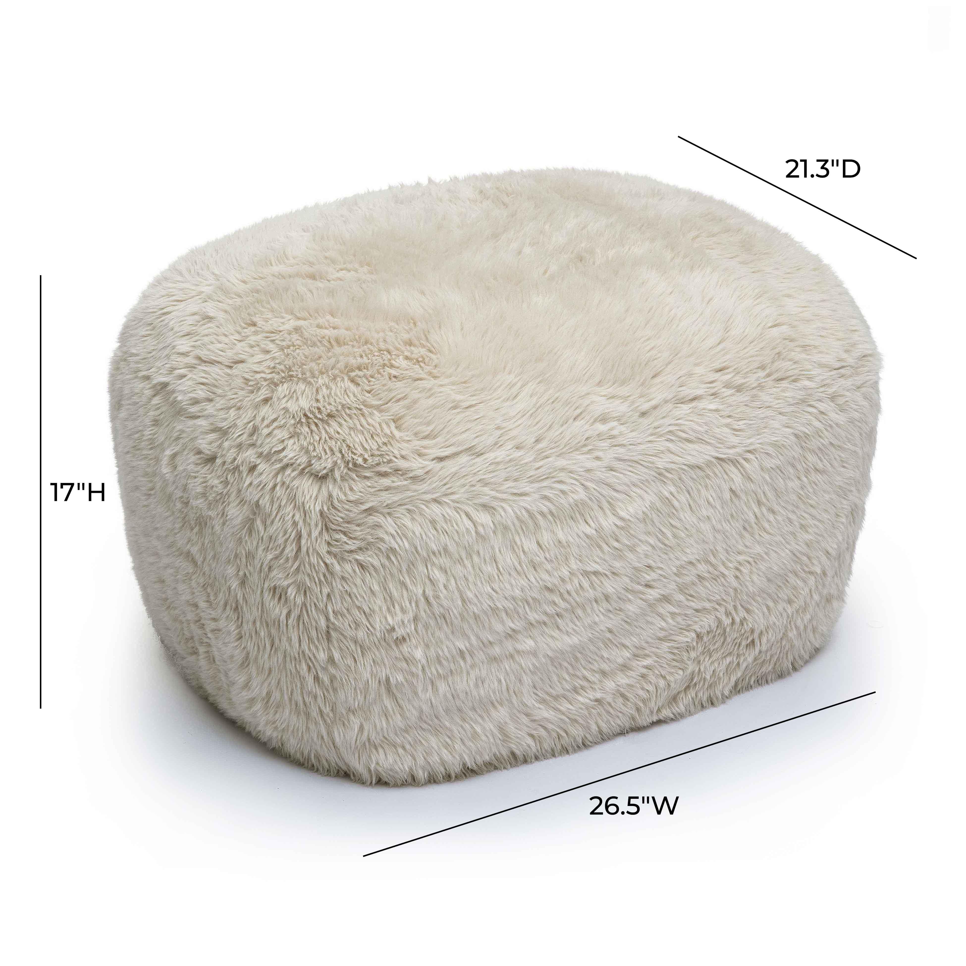 Britt Natural Vegan Shearling Ottoman