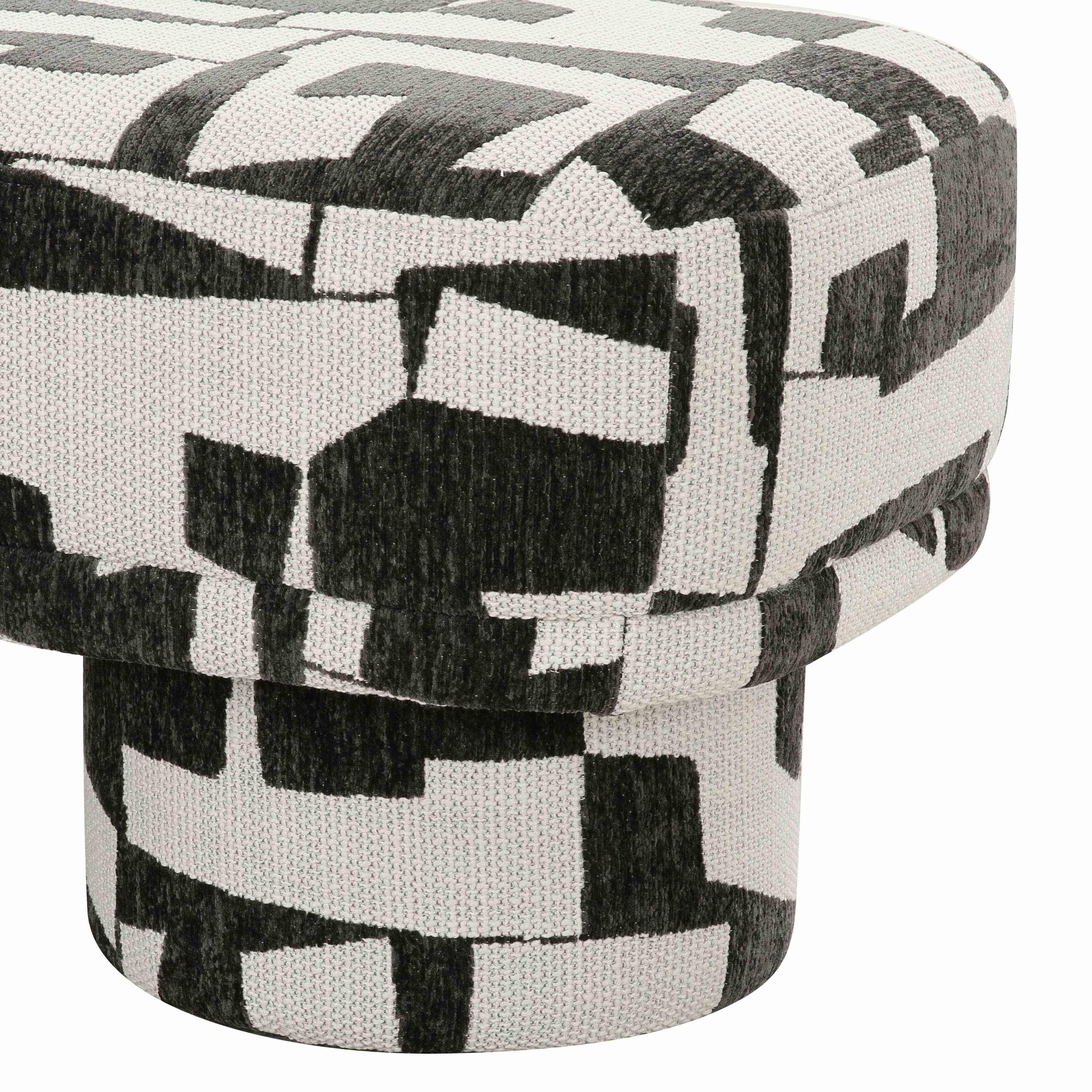 Lena Black and White Jacquard Bench